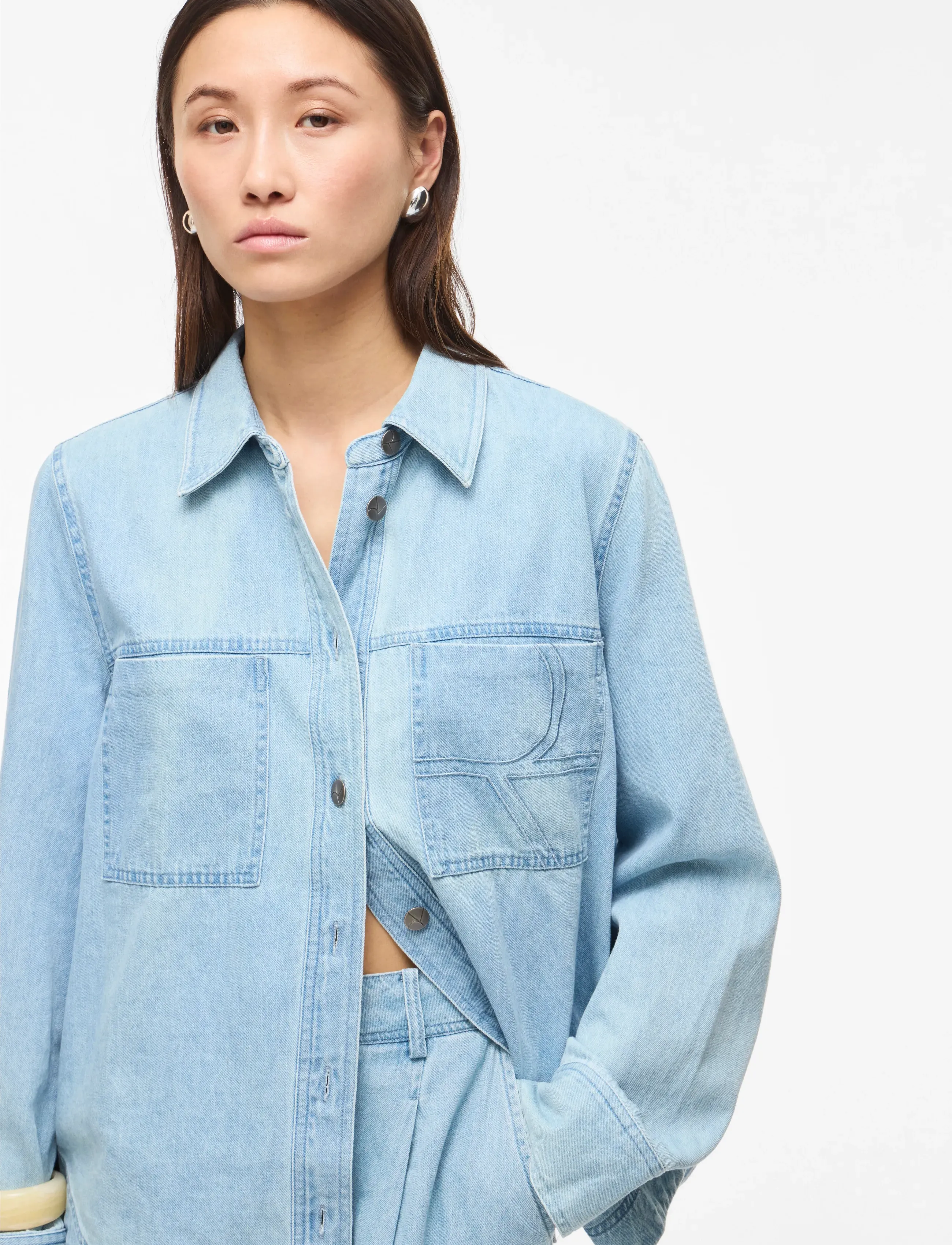 ROUGE EDIT - ROUFRANCIE MAE L/S OVERSIZED SHIRT/1 - jeanshemden - light blue denim - 5