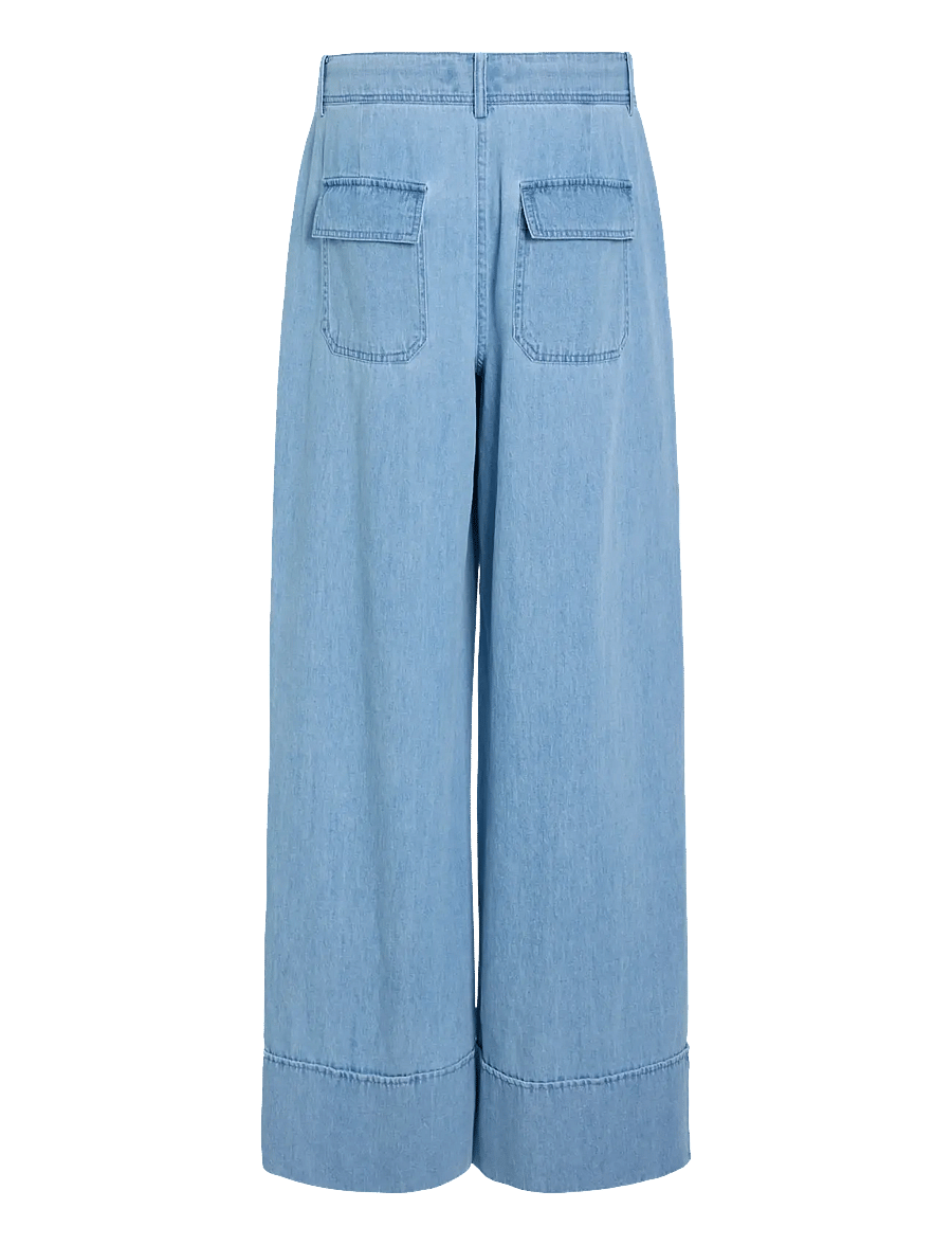 ROUGE EDIT - ROUFRANCIE MAE RW WF F/L TROUSER/1 - hosen mit weitem bein - light blue denim - 2