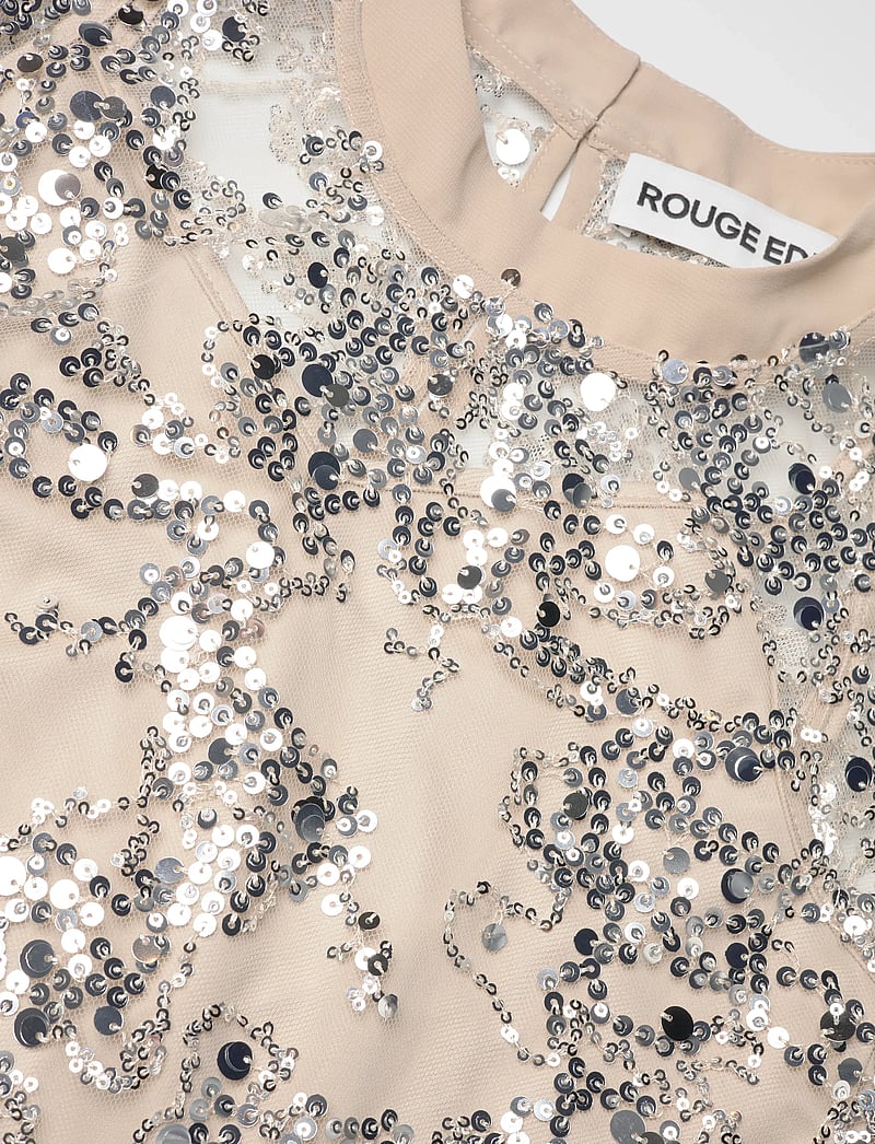 ROUGE EDIT - ROULEONA S/L O-NECK TOP - sleeveless blouses - silver - 3