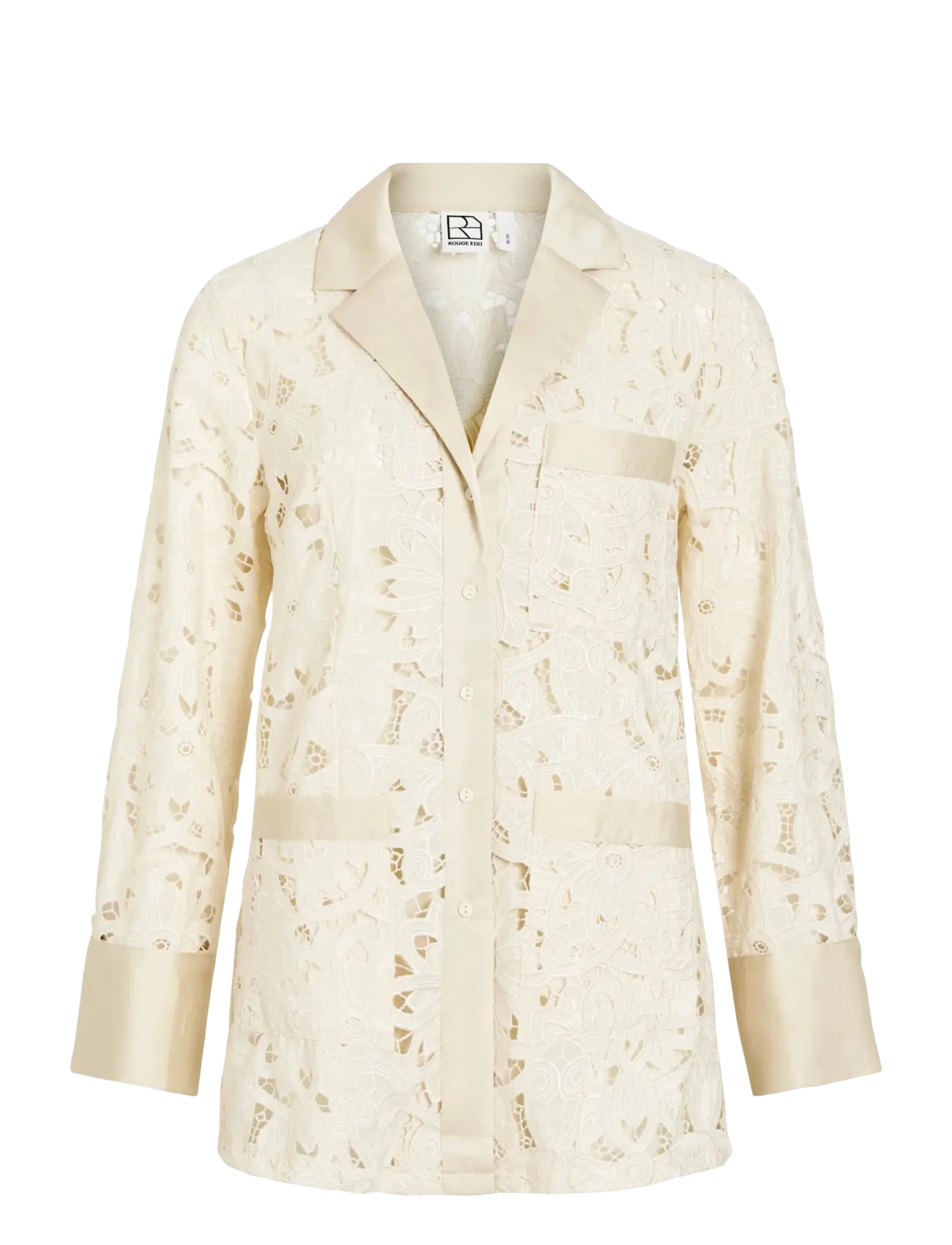 ROUGE EDIT ROUEMORY L/S RESORT SHIRT - Officewear - BIRCH / cream