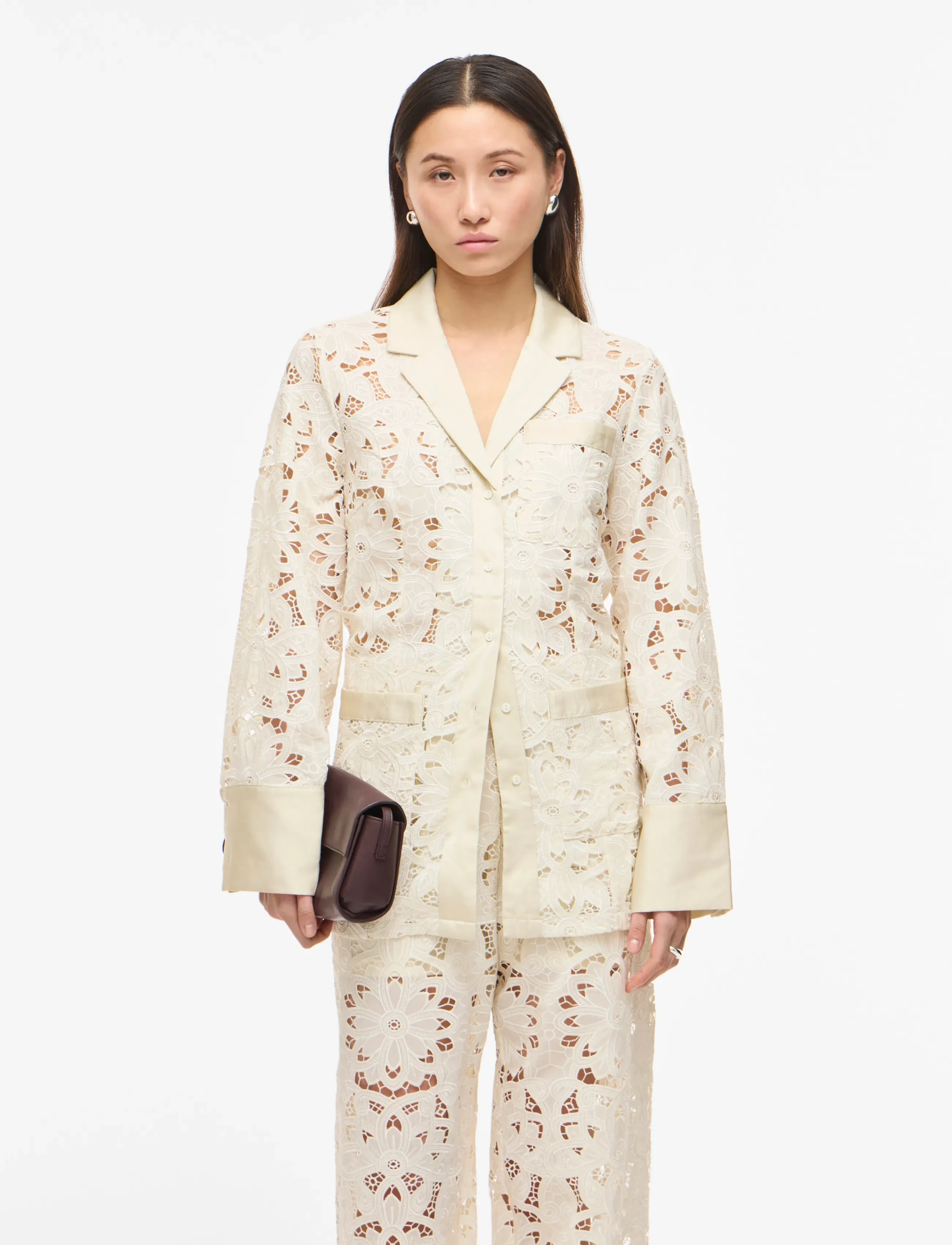 ROUGE EDIT Rouemory L/S Resort Shirt, Kvinder, Blonder Resort Skjorte, Cream, Str: 36