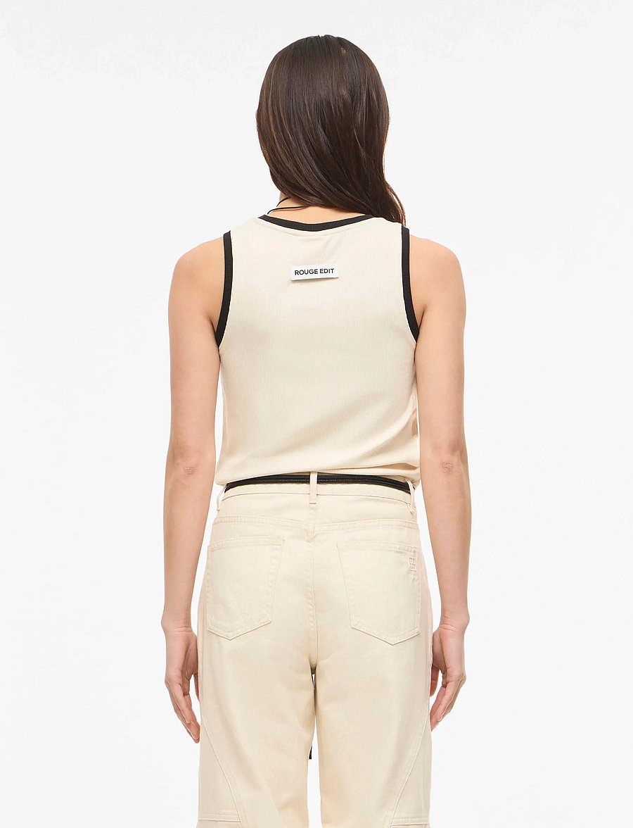 ROUGE EDIT - ROUHELENA O-NECK TANK TOP - topid ja varrukateta alussärgid - birch - 3