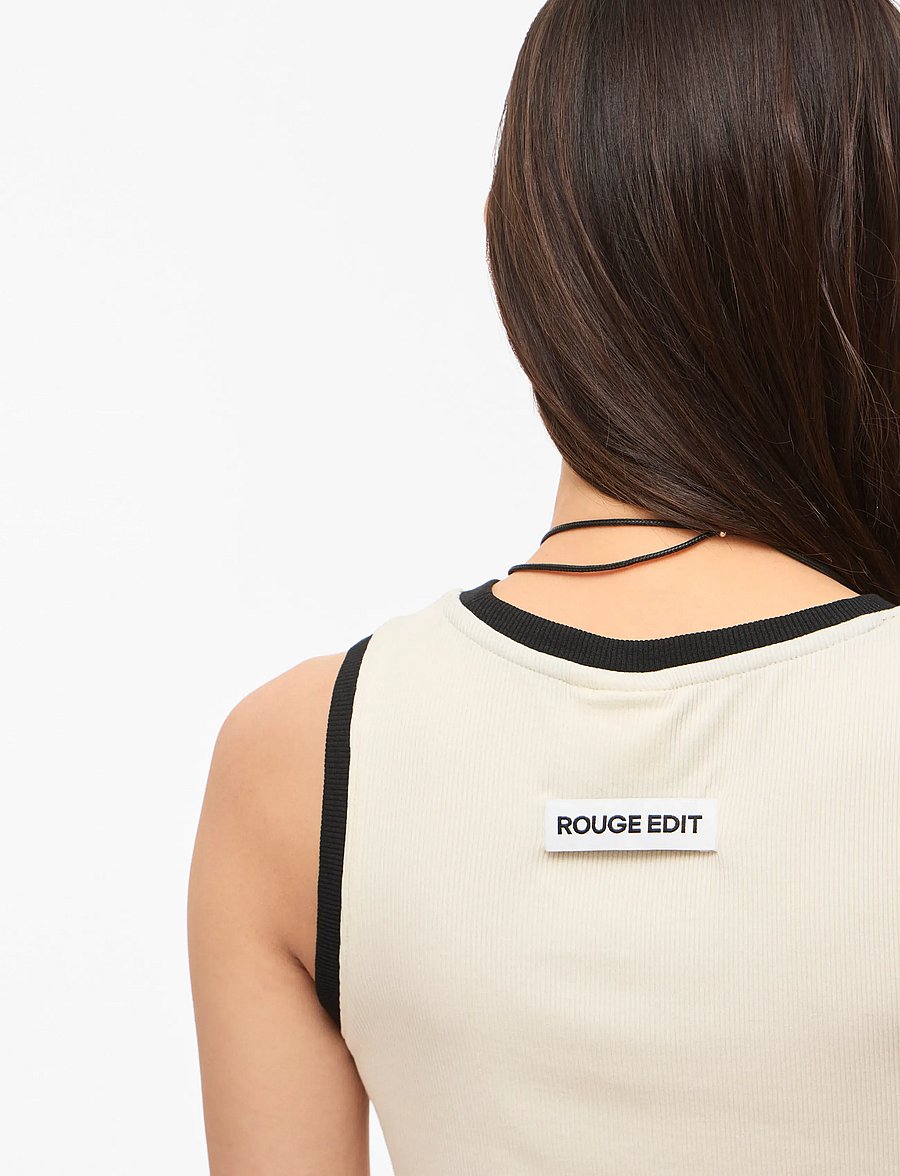 ROUGE EDIT - ROUHELENA O-NECK TANK TOP - topid ja varrukateta alussärgid - birch - 5