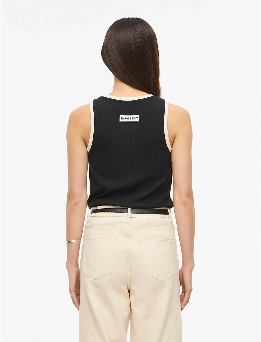 ROUGE EDIT - ROUHELENA O-NECK TANK TOP - topid ja varrukateta alussärgid - meteorite - 3