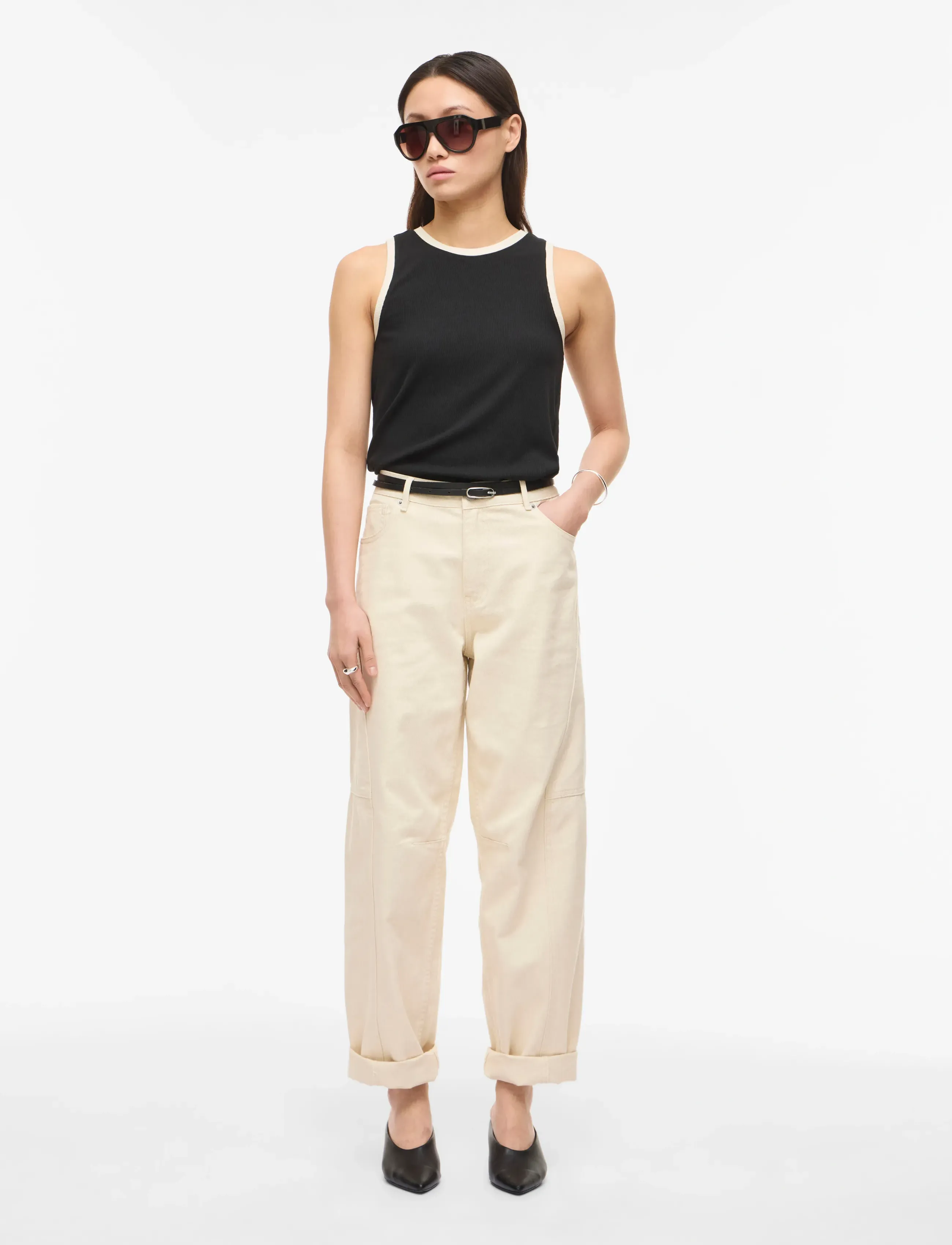 ROUGE EDIT - ROUHELENA O-NECK TANK TOP - Ärmellose tops - meteorite - 4