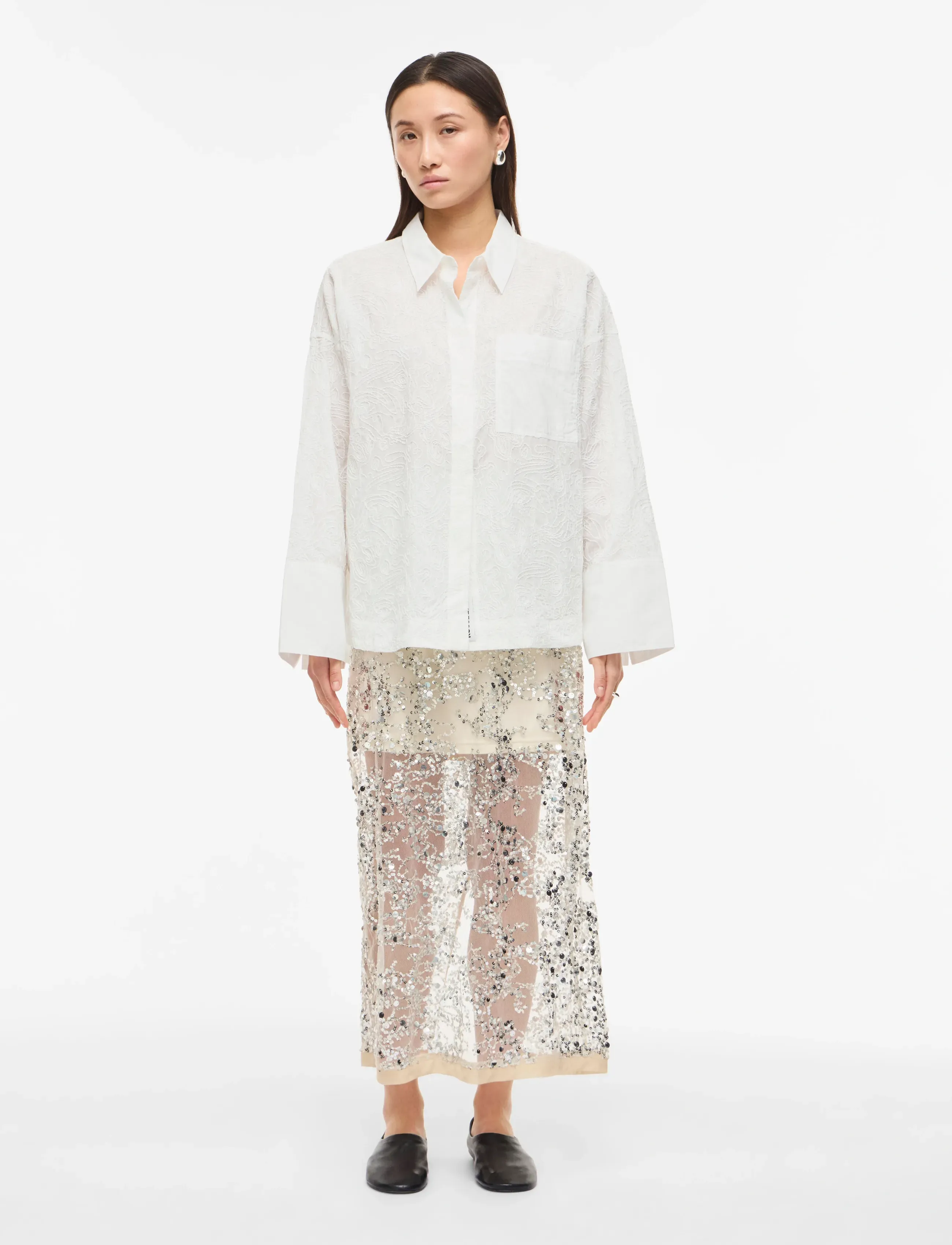 ROUGE EDIT - ROUEMMA L/S OVERSIZED SHIRT/PF - långärmade skjortor - cloud dancer - 4