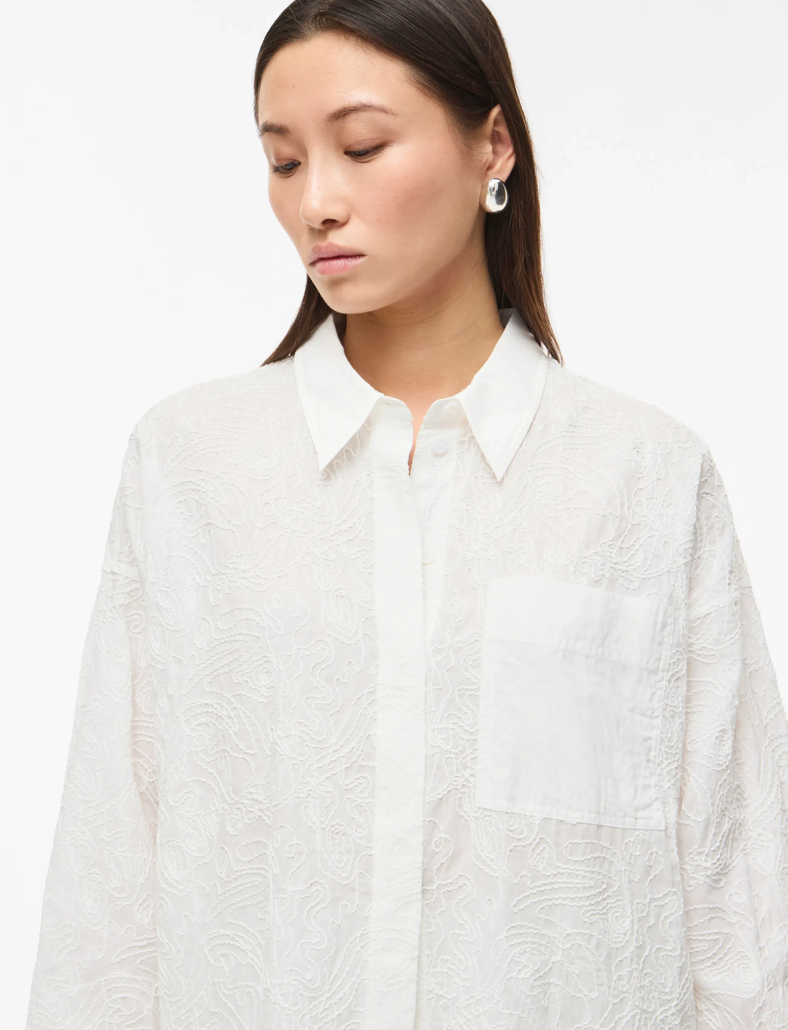 ROUGE EDIT - ROUEMMA L/S OVERSIZED SHIRT/PF - langärmlige hemden - cloud dancer - 5