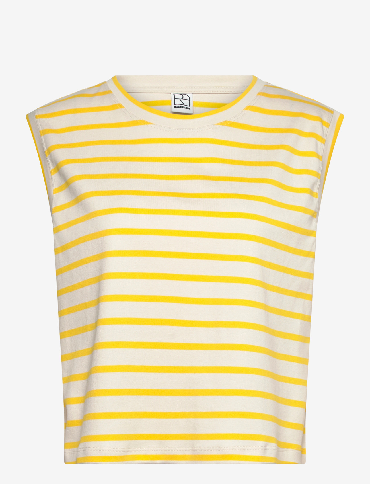 ROUGE EDIT - ROUSARAH S/L O-NECK TEE - sleeveless tops - freesia - 1