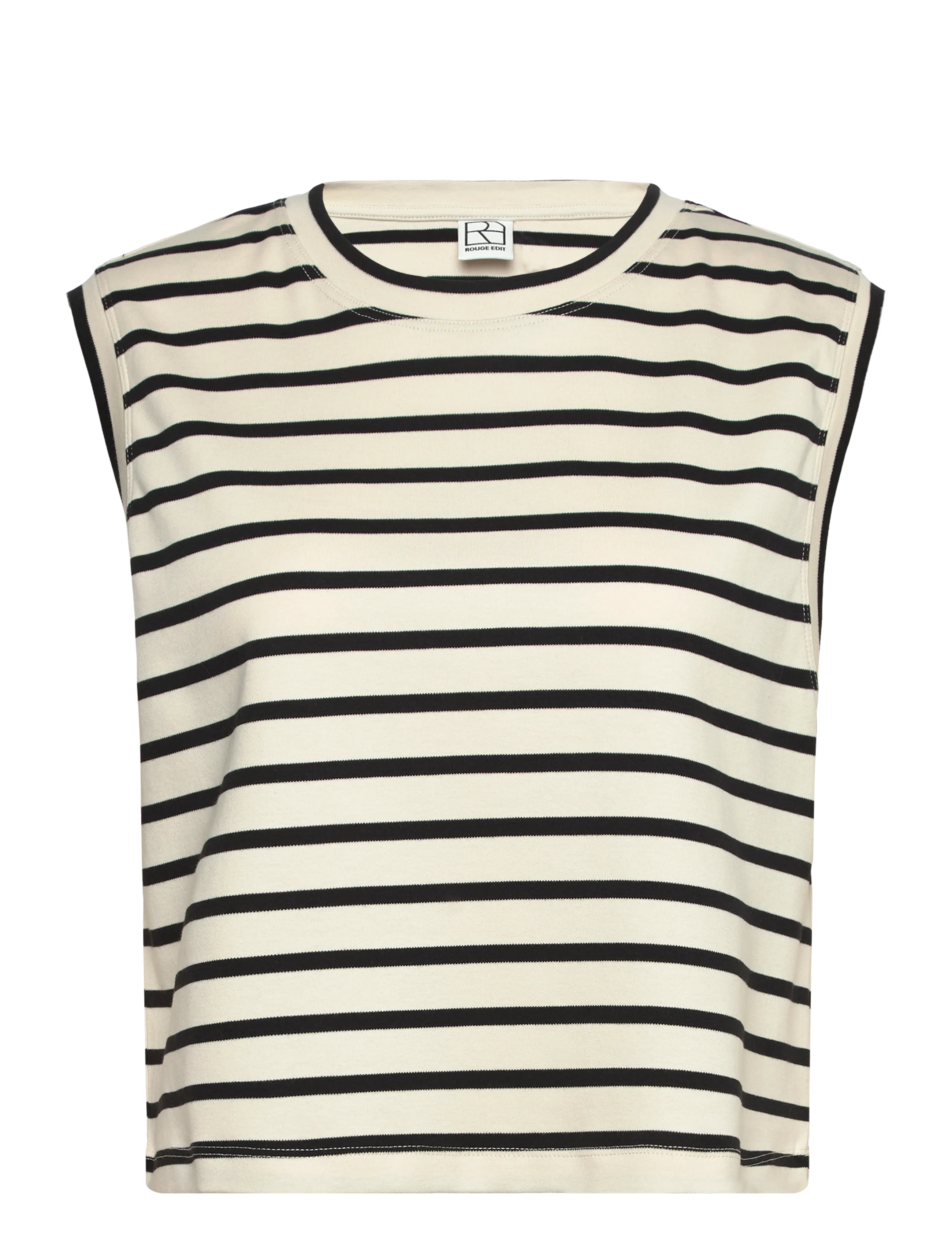 ROUGE EDIT ROUSARAH S/L O-NECK TEE - ROUGE EDIT - METEORITE / cream