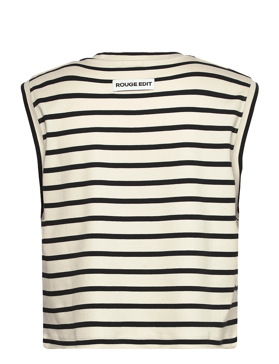 ROUGE EDIT - ROUSARAH S/L O-NECK TEE - linnen - meteorite - 2