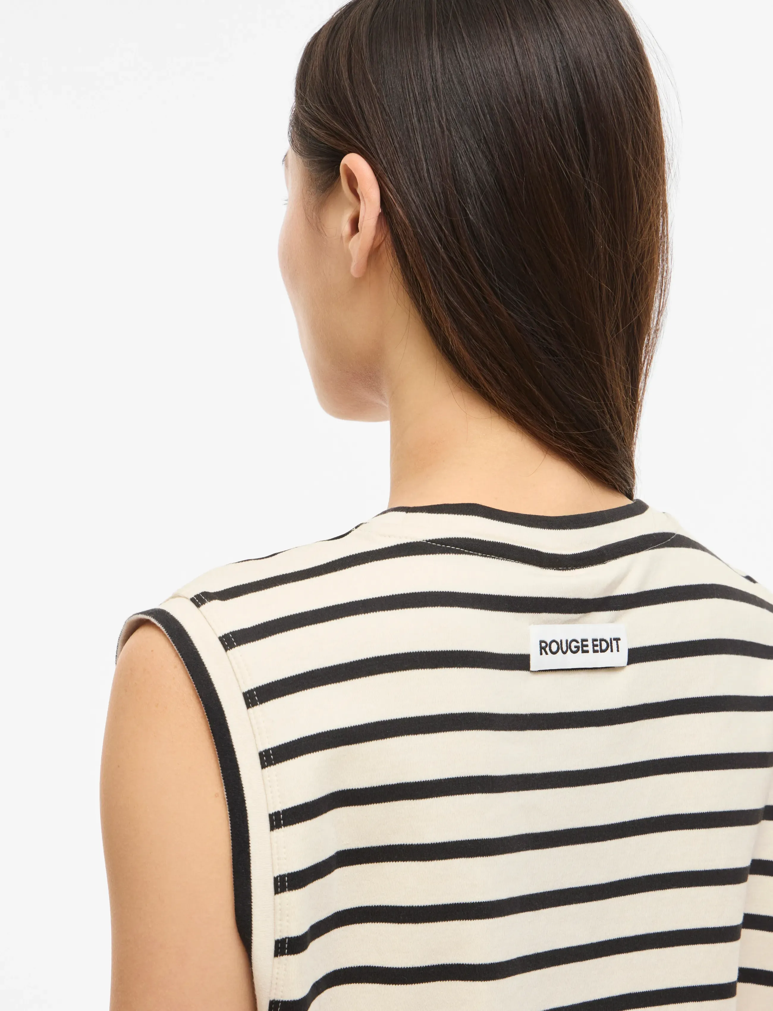ROUGE EDIT - ROUSARAH S/L O-NECK TEE - linnen - meteorite - 3