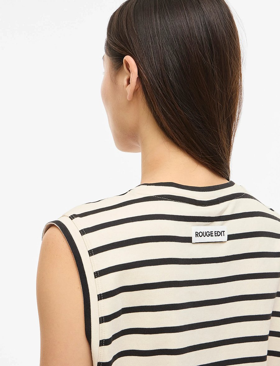 ROUGE EDIT - ROUSARAH S/L O-NECK TEE - linnen - meteorite - 3