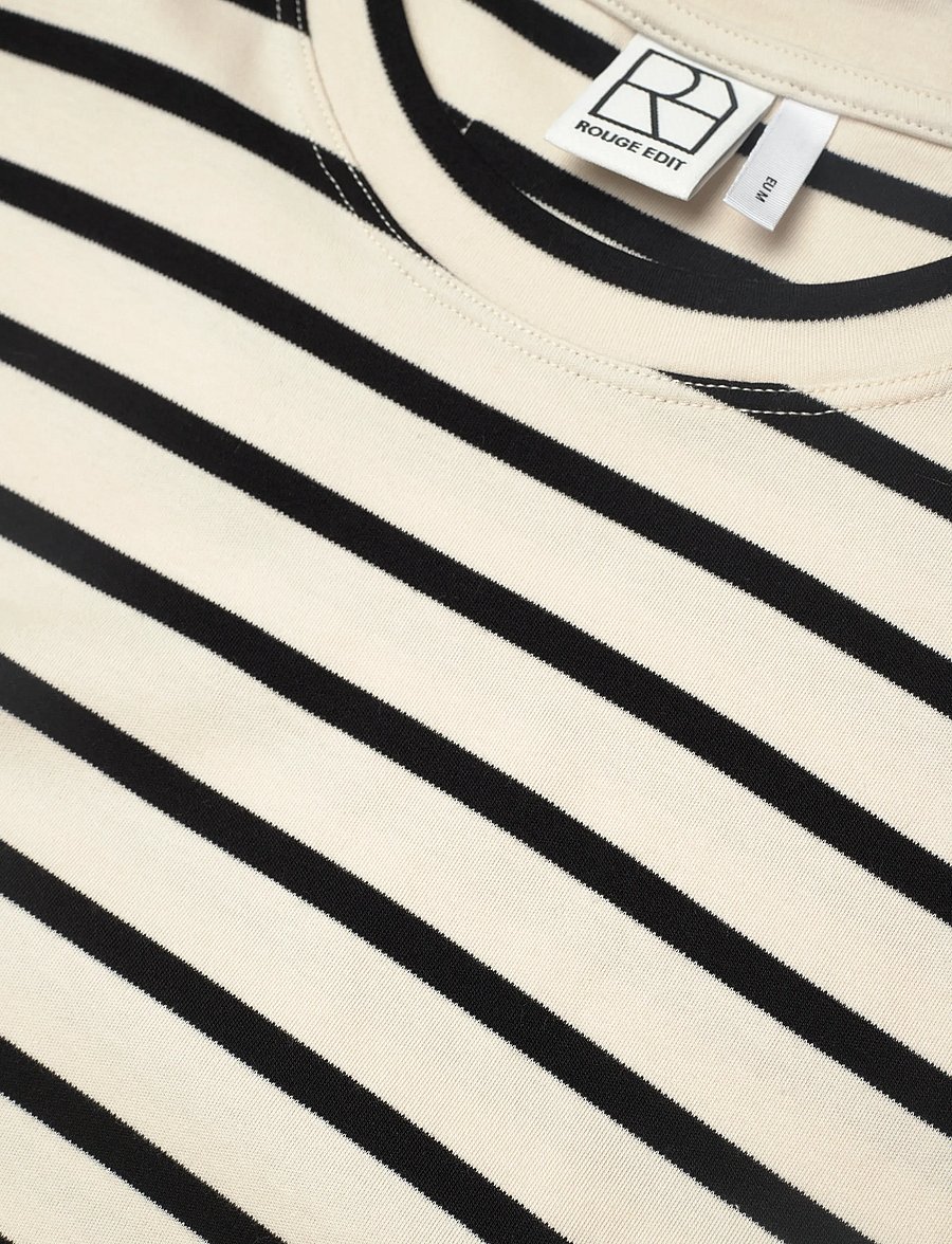 ROUGE EDIT - ROUSARAH S/L O-NECK TEE - linnen - meteorite - 4