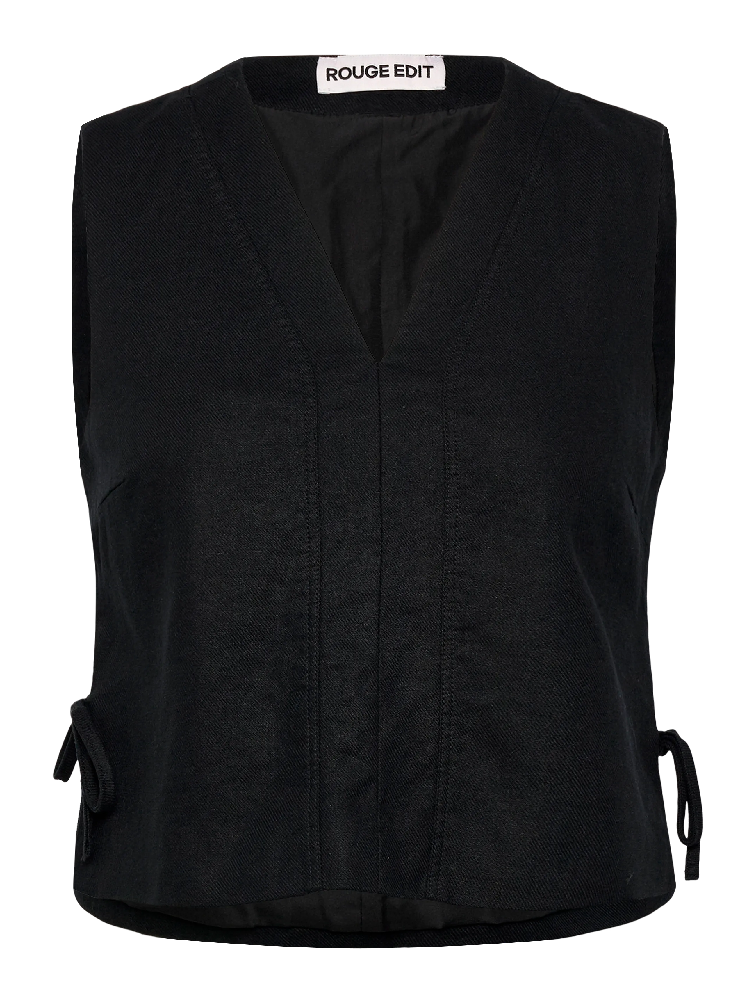 ROUGE EDIT ROUSUMMER S/L V-NECK VEST - T-shirts & Tops - METEORITE / black