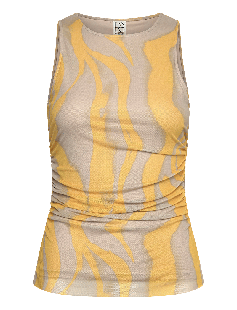 ROUGE EDIT - ROUSALLY S/L O-NECK TOP - sleeveless tops - birch - 0