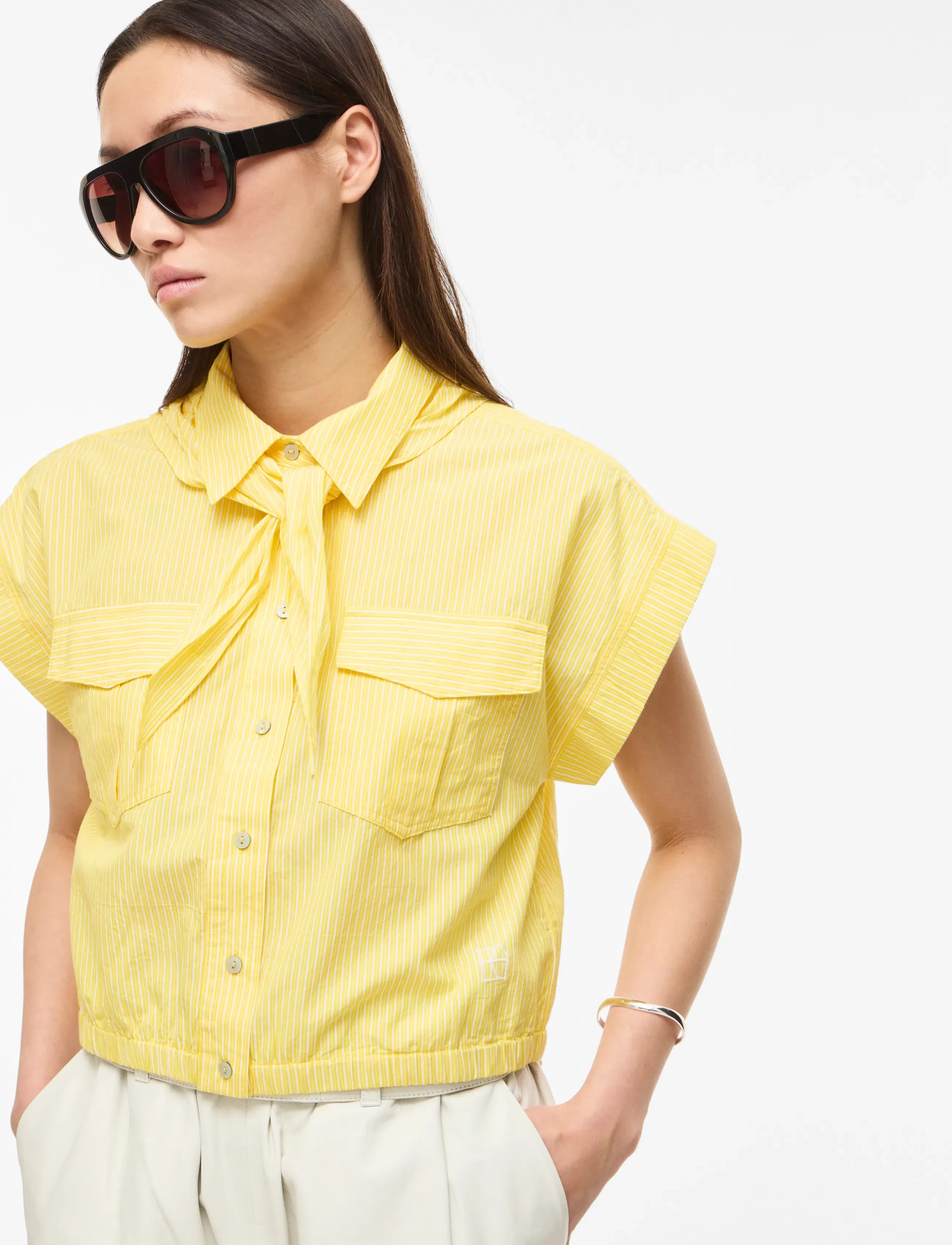 ROUGE EDIT ROULINNE S/L STRIPE SHIRT/PF - Shirts - FREESIA / multi