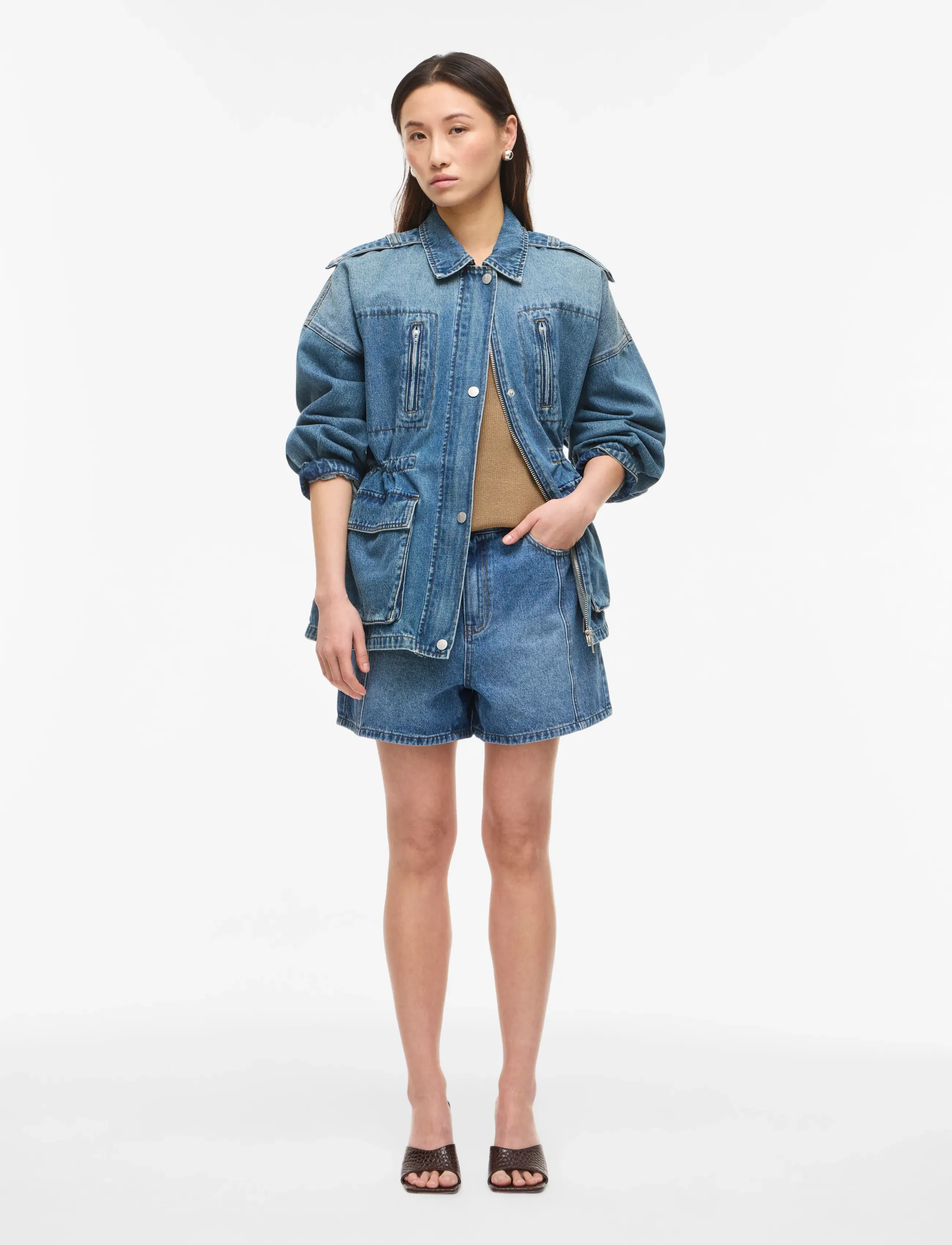 ROUGE EDIT - ROURAMONAS HW SHORTS - jorts - dark medium blue denim - 4