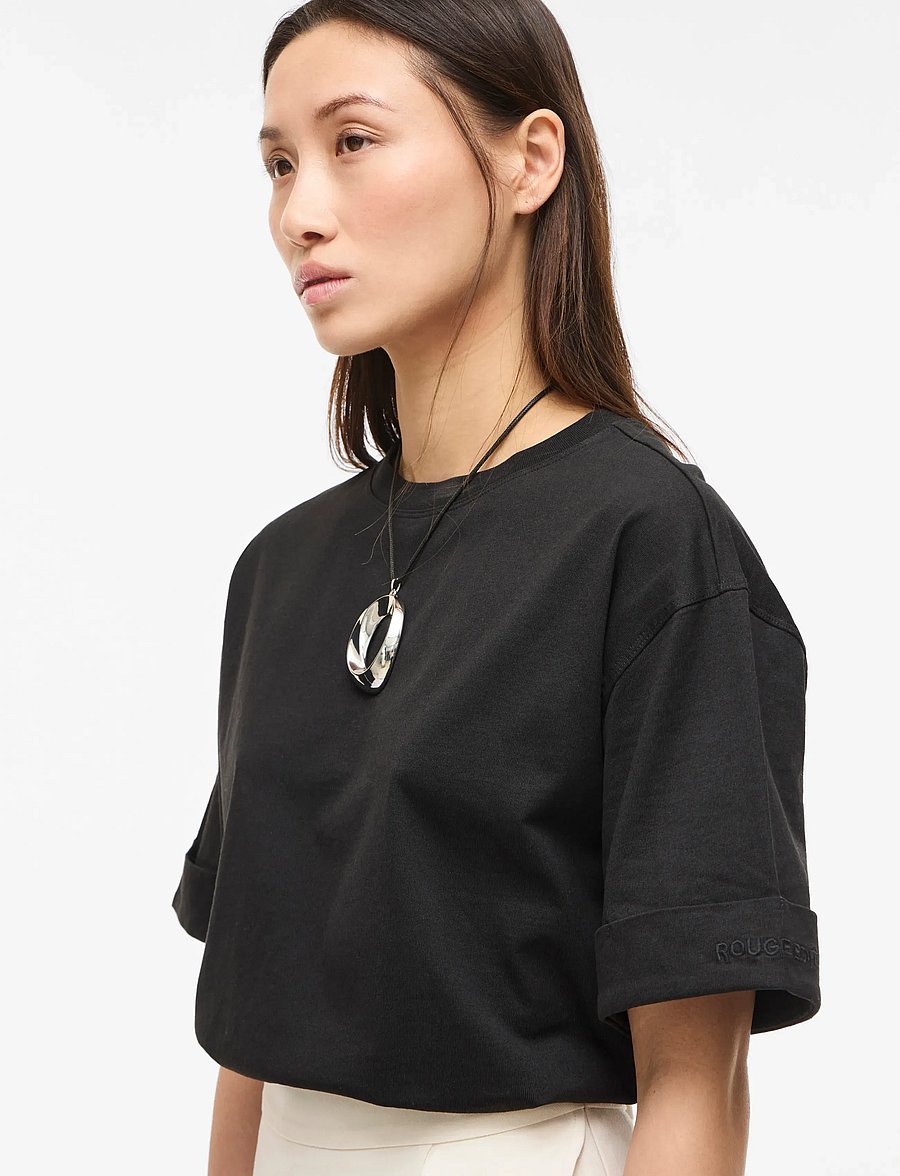 ROUGE EDIT - ROUNAOMI MAE 2/4 O-NECK OVERSIZED TEE - t-shirts - meteorite - 3