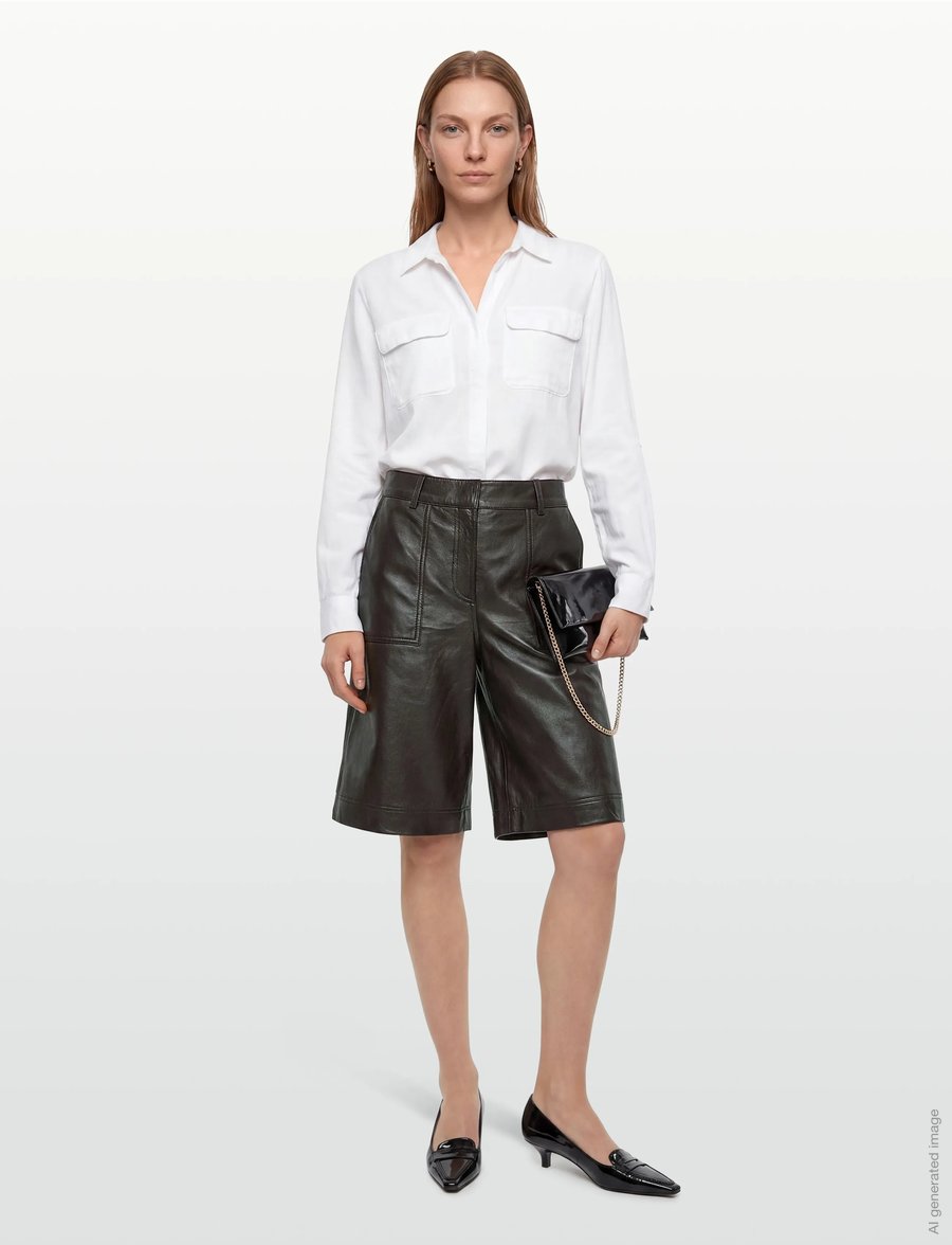 ROUGE EDIT - ROUSUSIE RW LEATHER CULOTTES/PF - ledershorts - seal brown - 0