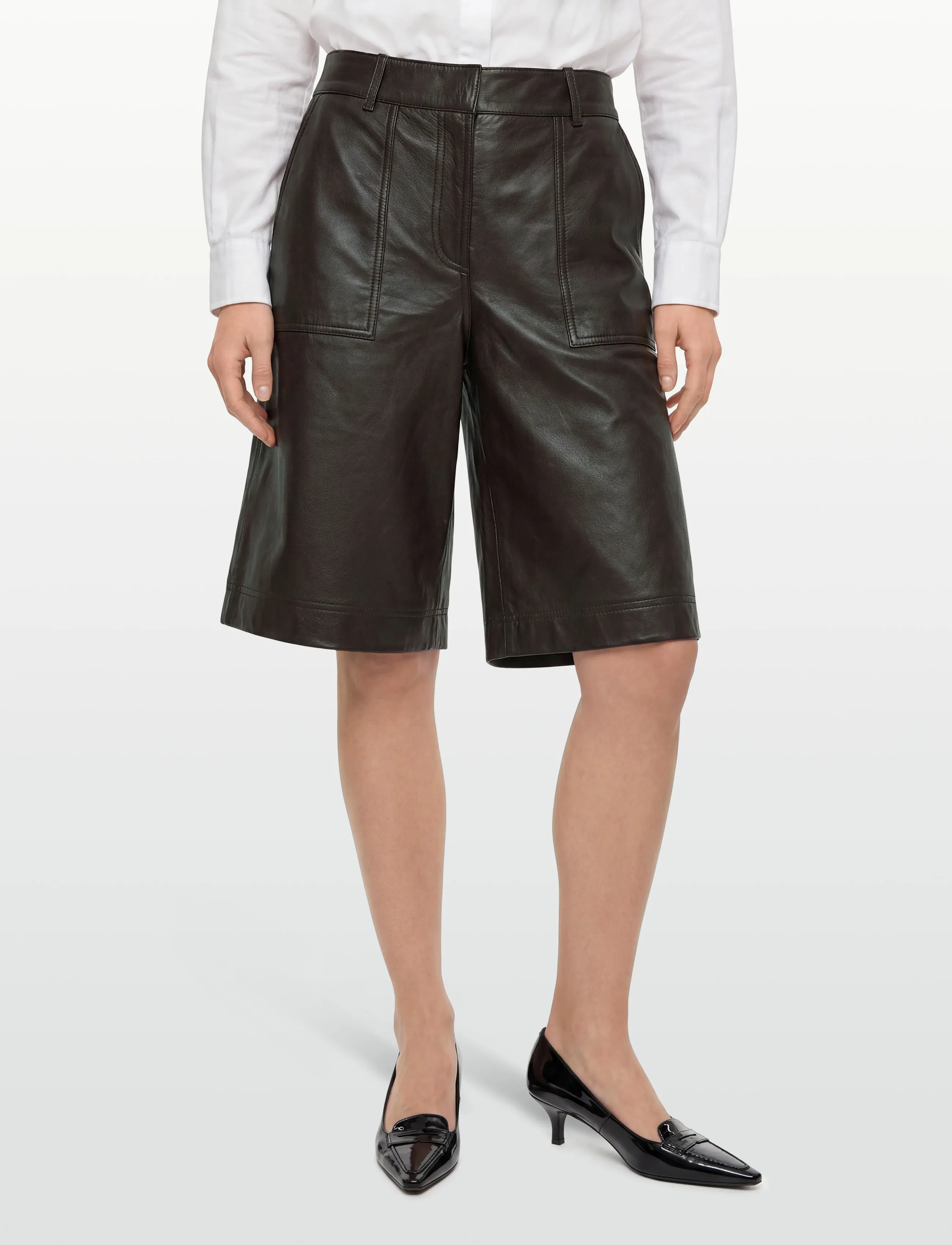 ROUGE EDIT - ROUSUSIE RW LEATHER CULOTTES/PF - leather shorts - seal brown - 3