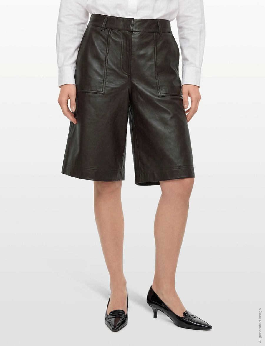 ROUGE EDIT - ROUSUSIE RW LEATHER CULOTTES/PF - ledershorts - seal brown - 3