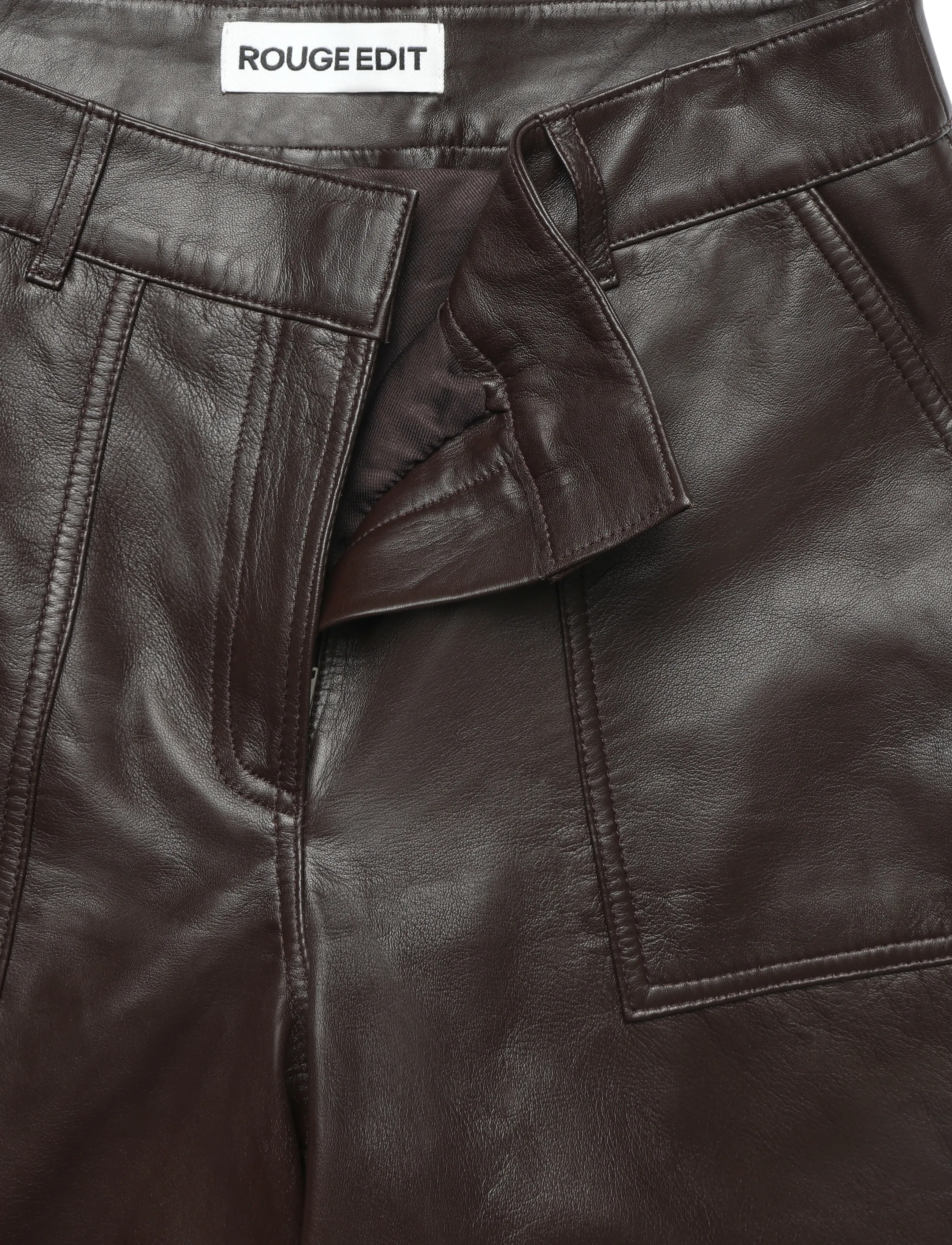 ROUGE EDIT - ROUSUSIE RW LEATHER CULOTTES/PF - seal brown - 3