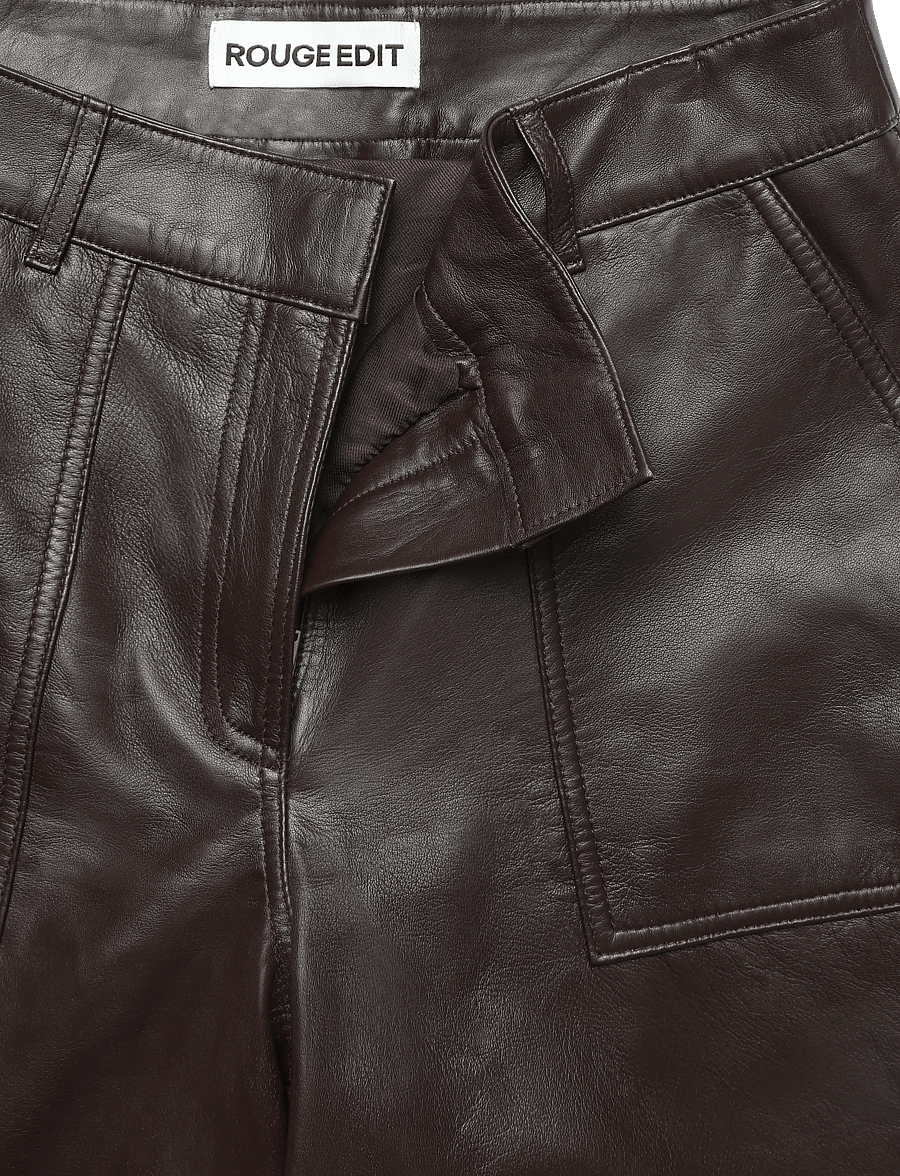 ROUGE EDIT - ROUSUSIE RW LEATHER CULOTTES/PF - seal brown - 3