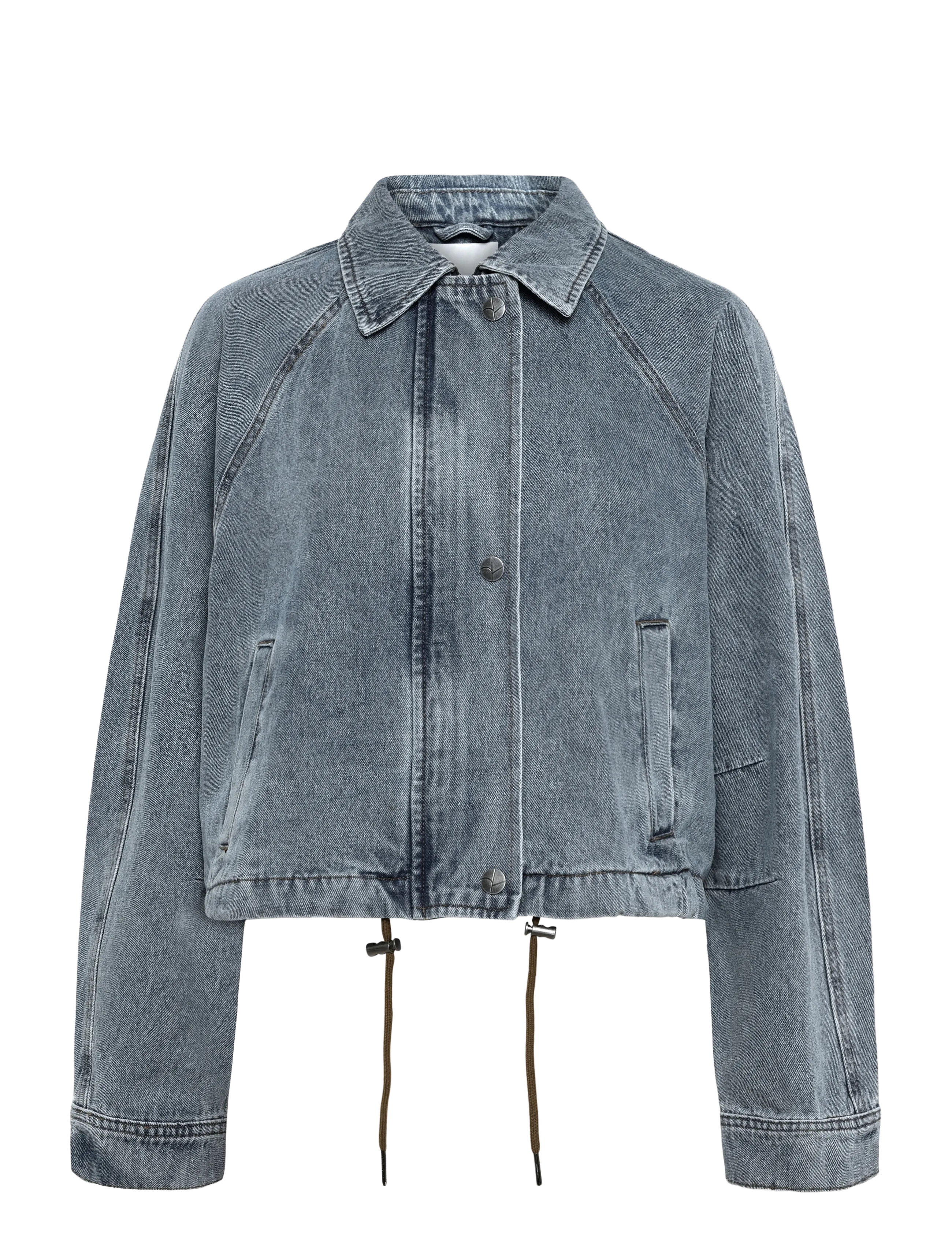 ROUGE EDIT ROUTIANA L/S DENIM BOMBER JACKET - Kläder - LIGHT BLUE DENIM / blue