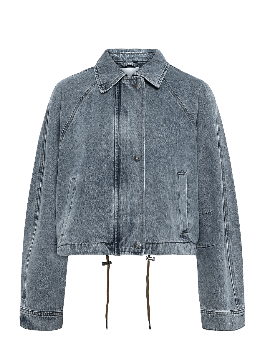 ROUGE EDIT - ROUTIANA L/S DENIM BOMBER JACKET - vårjackor - light blue denim - 0