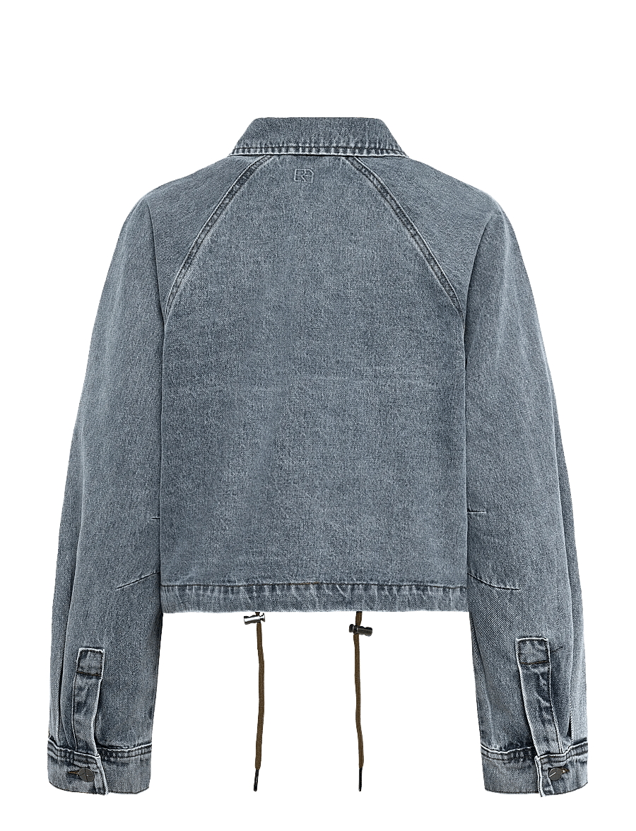 ROUGE EDIT - ROUTIANA L/S DENIM BOMBER JACKET - vårjackor - light blue denim - 1