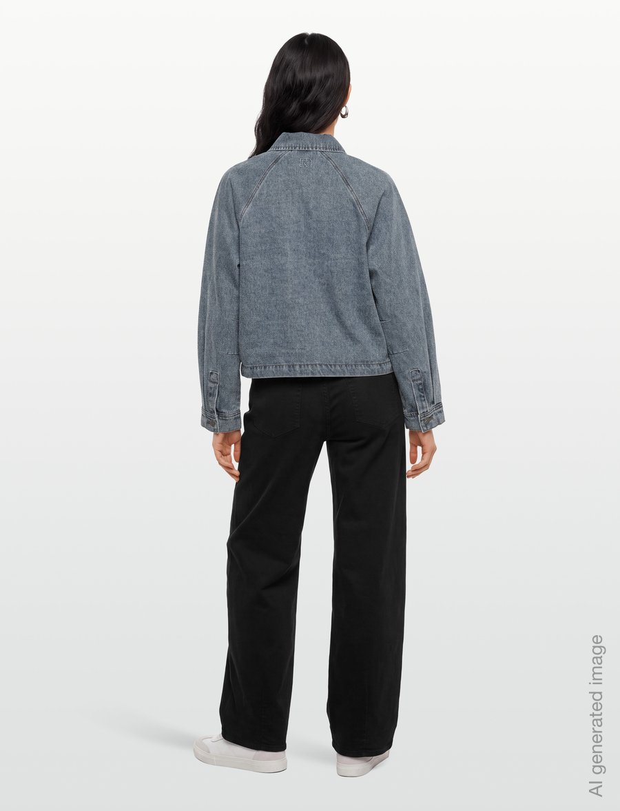 ROUGE EDIT - ROUTIANA L/S DENIM BOMBER JACKET - kevadjoped - light blue denim - 4