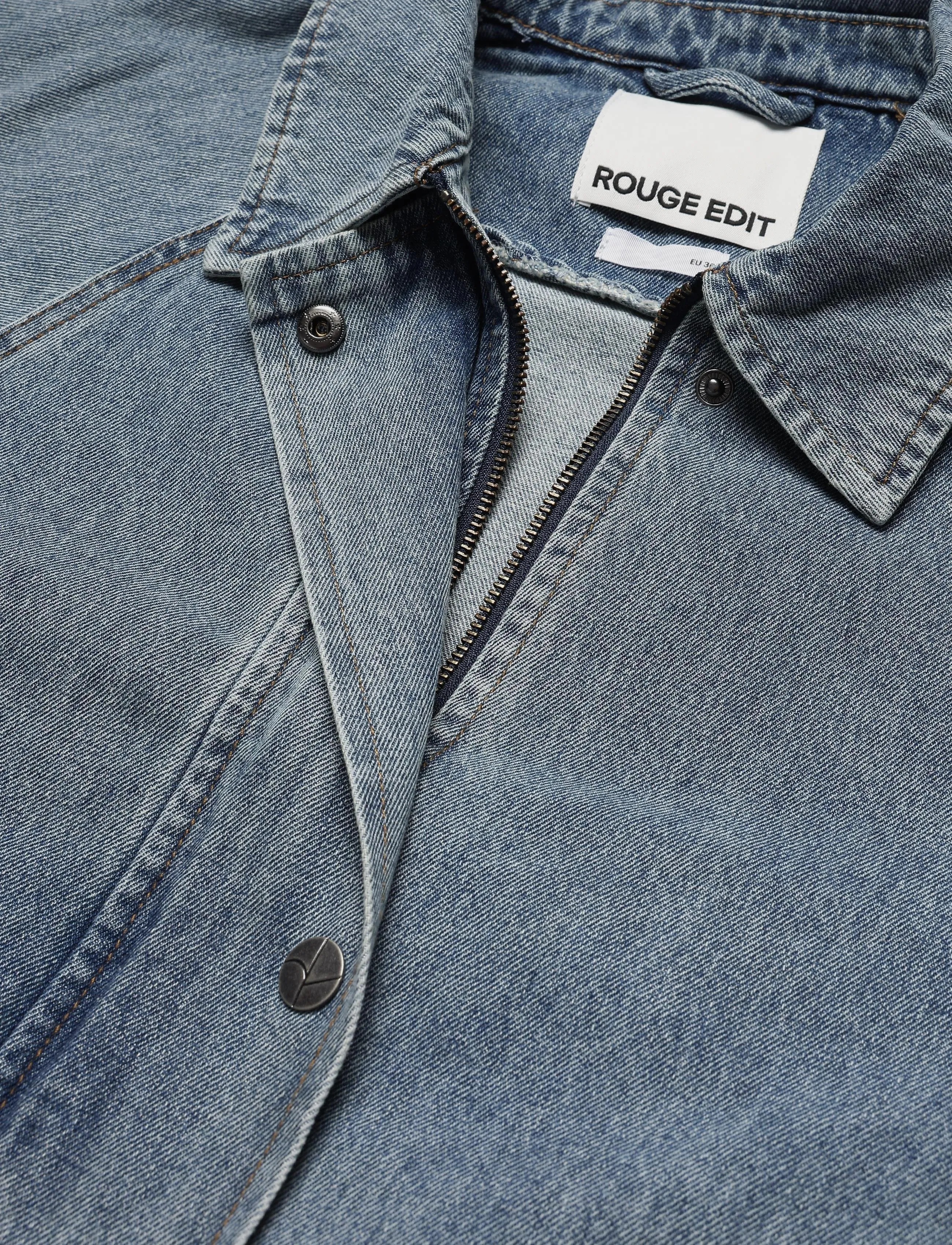 ROUGE EDIT - ROUTIANA L/S DENIM BOMBER JACKET - vårjackor - light blue denim - 2