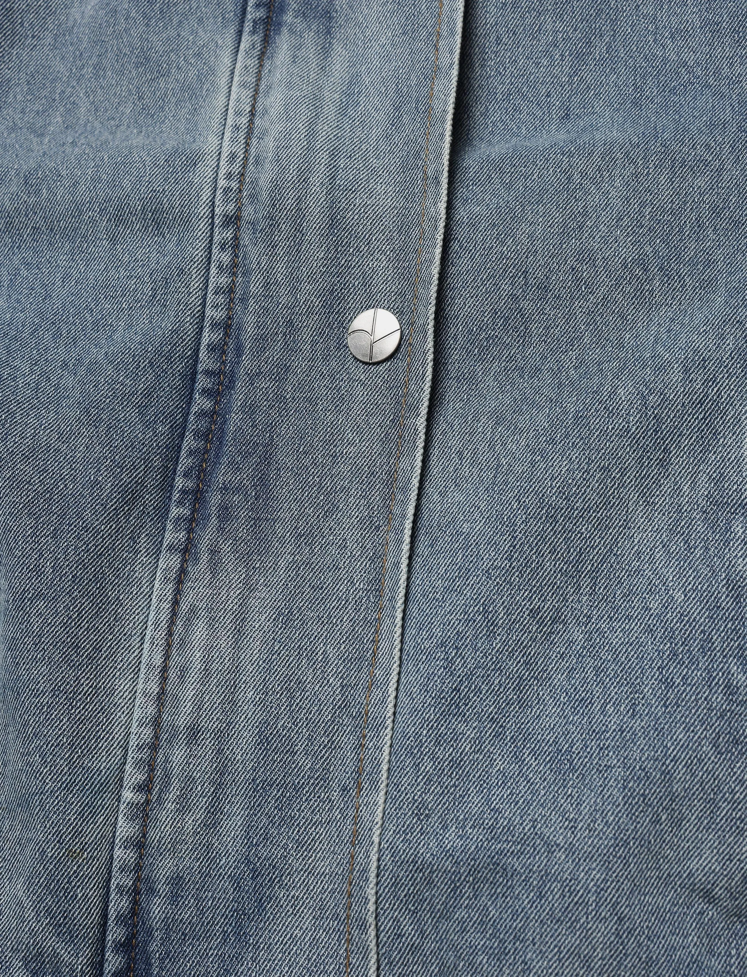 ROUGE EDIT - ROUTIANA L/S DENIM BOMBER JACKET - vårjackor - light blue denim - 4