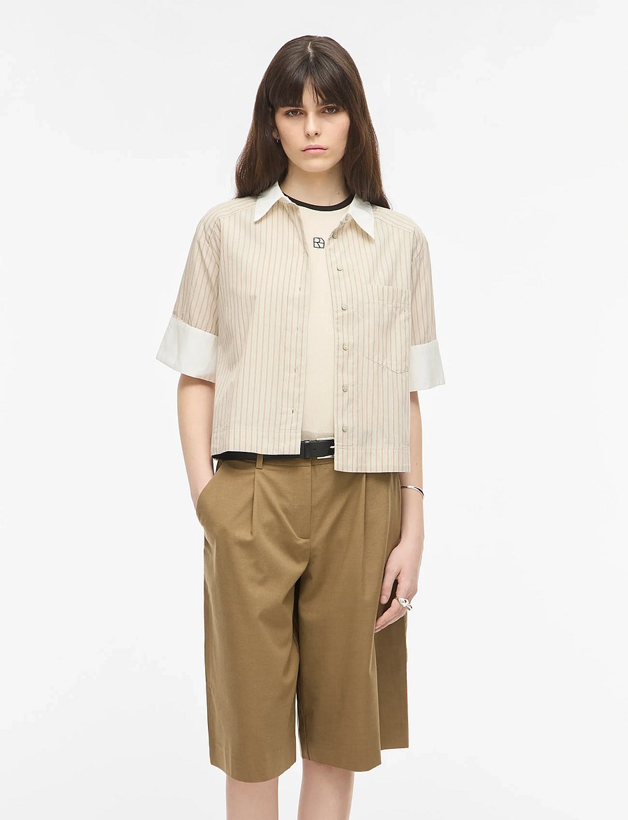 ROUGE EDIT - ROUSOLINE 2/4 SHIRT - kurzärmlige hemden - birch - 3