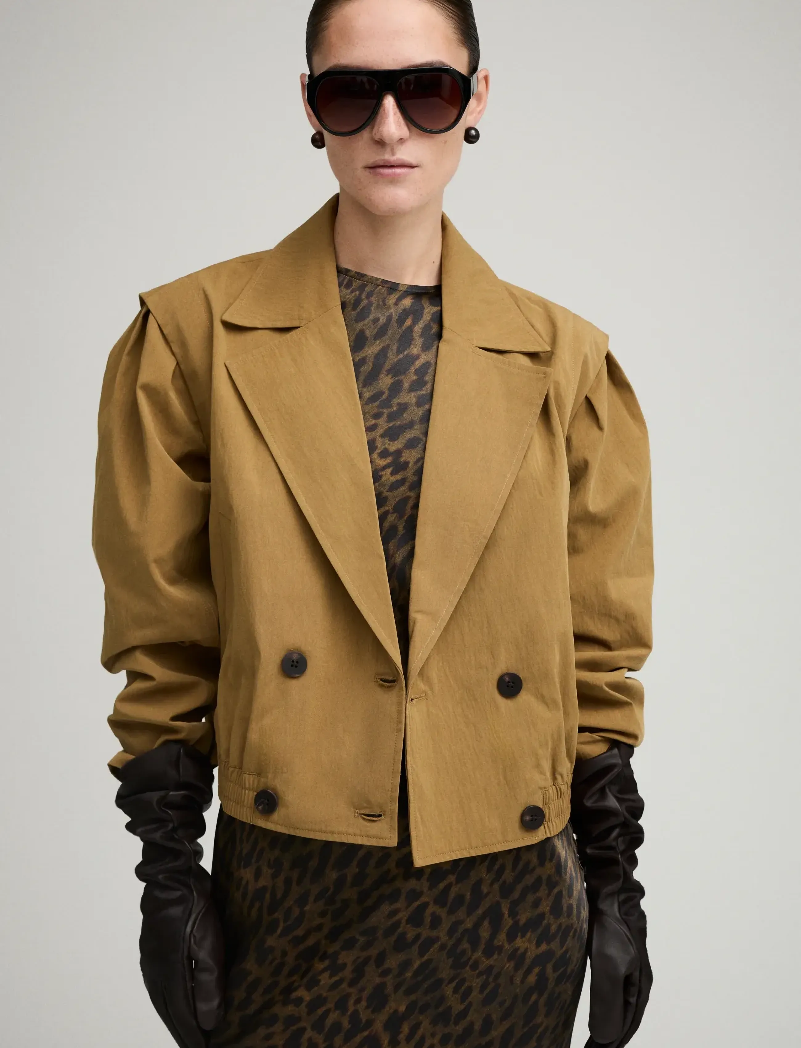 ROUGE EDIT ROUNOLA L/S SHORT JACKET/PF - Söfn - DULL GOLD / brown