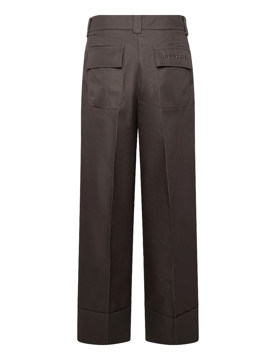 ROUGE EDIT - ROUFRANSISKA RW WF FL TROUSER/1 - hosen mit weitem bein - seal brown - 2
