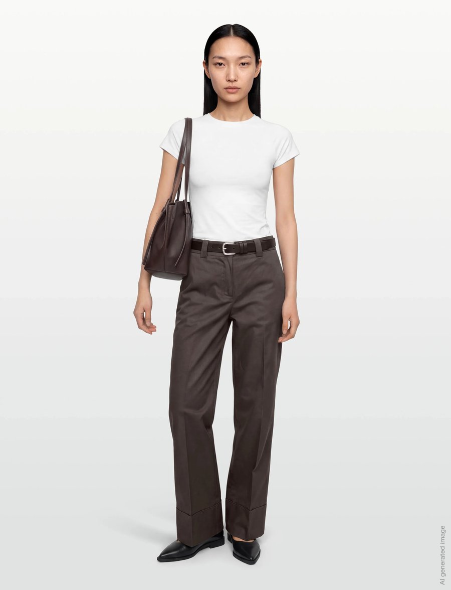 ROUGE EDIT - ROUFRANSISKA RW WF FL TROUSER/1 - hosen mit weitem bein - seal brown - 0