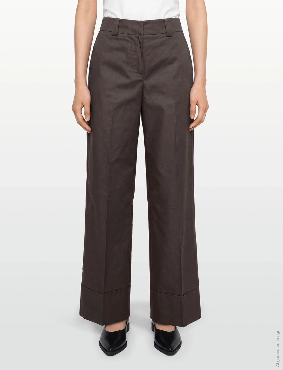 ROUGE EDIT - ROUFRANSISKA RW WF FL TROUSER/1 - hosen mit weitem bein - seal brown - 3