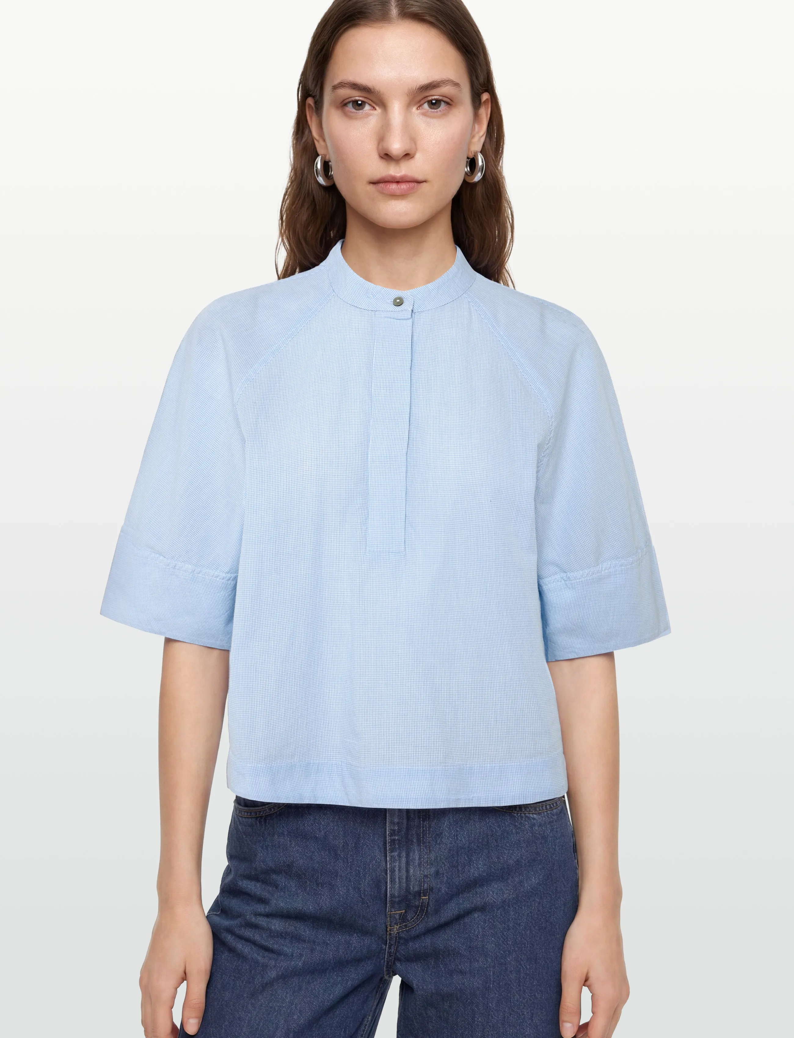 ROUGE EDIT - ROUTENNE 2/4 CHINA COLLAR SHIRT - kurzärmlige hemden - cloud dancer - 3