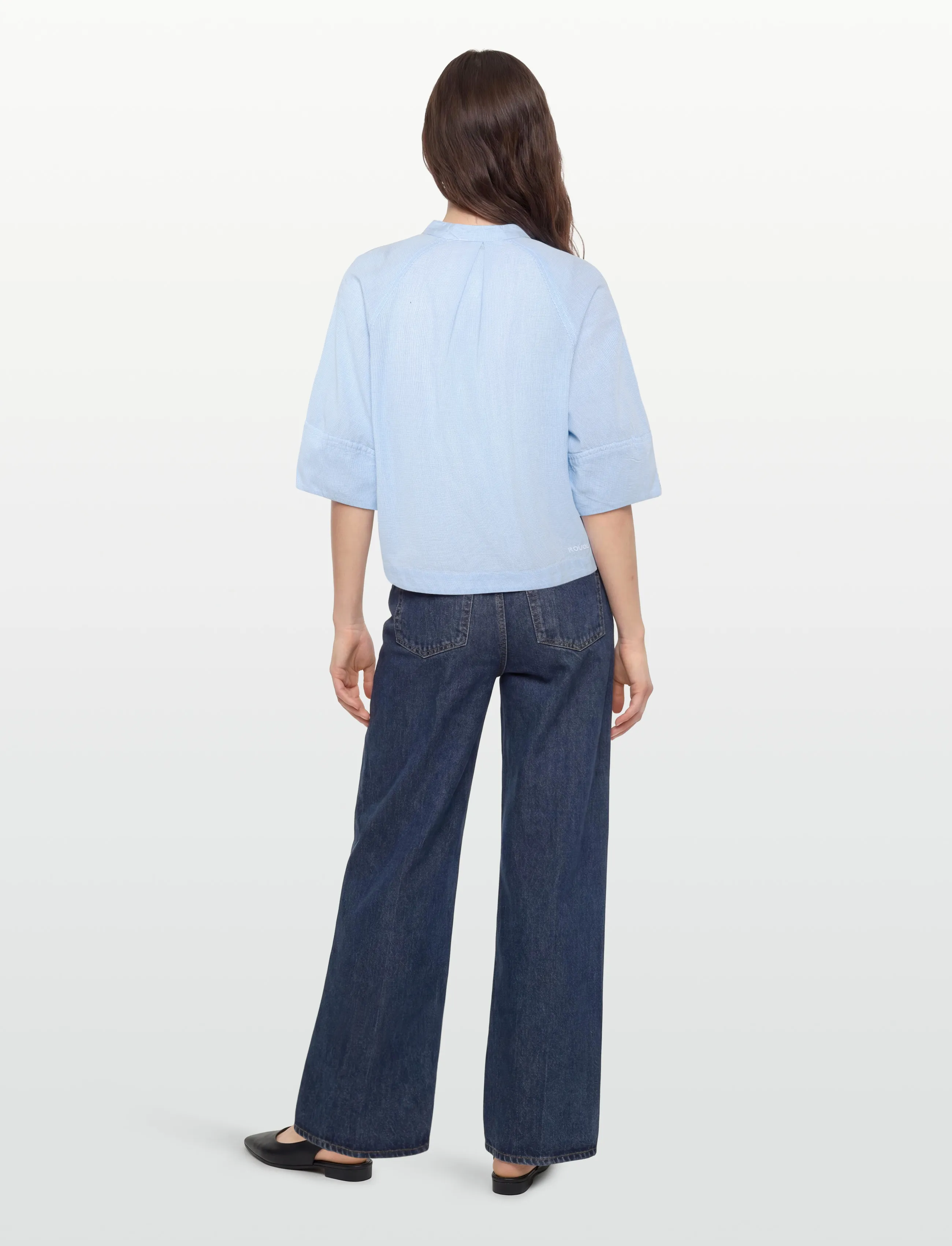 ROUGE EDIT - ROUTENNE 2/4 CHINA COLLAR SHIRT - kurzärmlige hemden - cloud dancer - 4