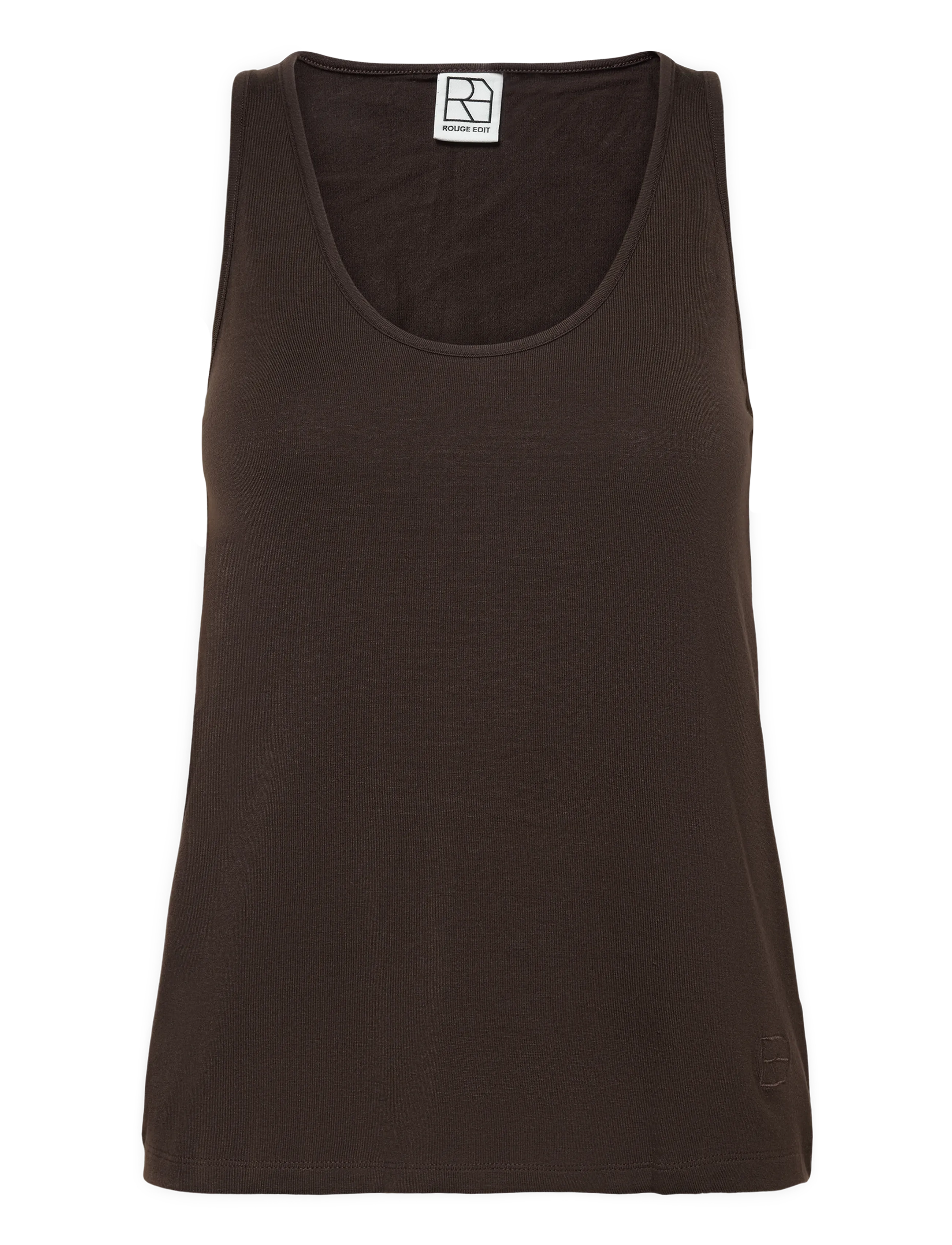 ROUGE EDIT ROUESME MAE TANK TOP - T-shirts & Toppe - SEAL BROWN / brown