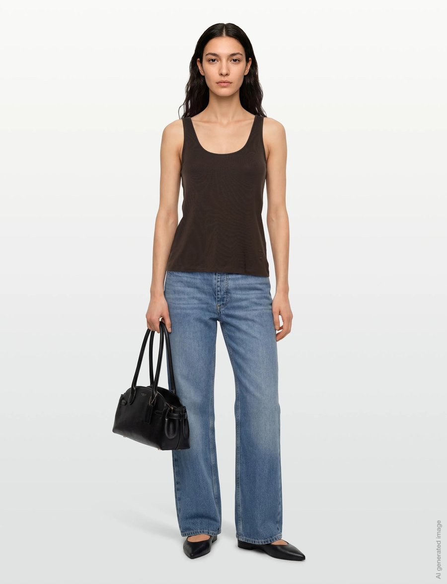 ROUGE EDIT - ROUESME MAE TANK TOP - varrukateta topid - seal brown - 0