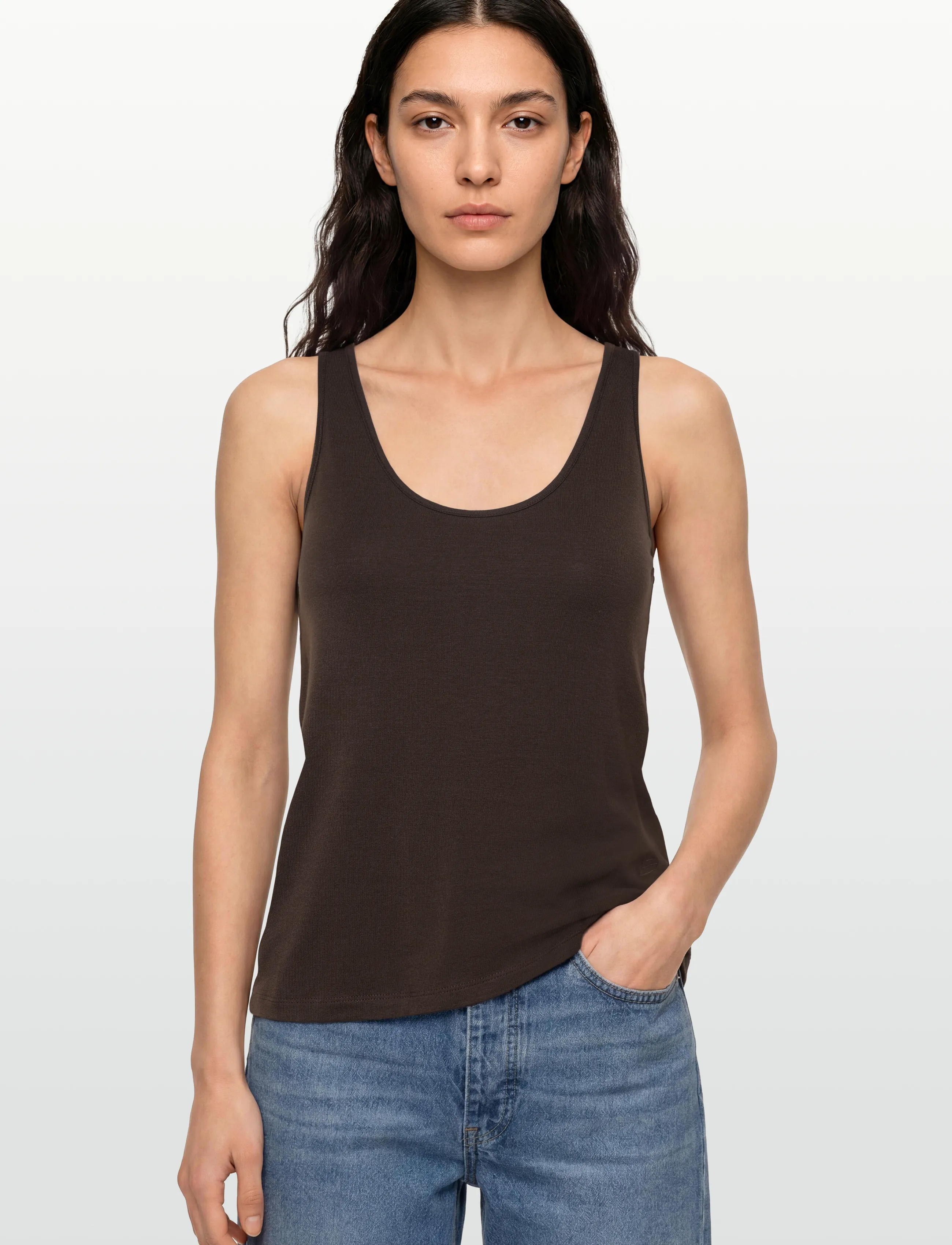 ROUGE EDIT - ROUESME MAE TANK TOP - varrukateta topid - seal brown - 3