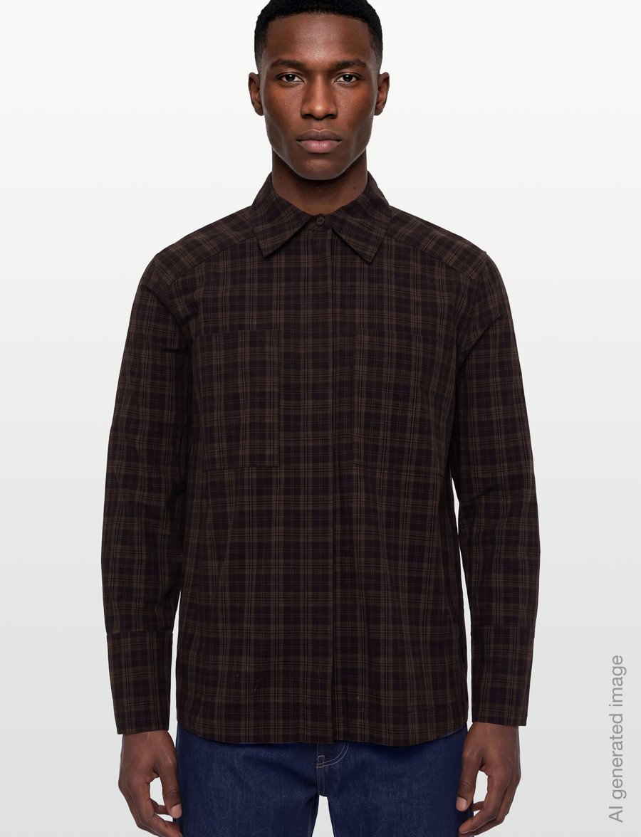 ROUGE EDIT - ROURONA L/S OVERSIZED SHIRT/PF - langärmlige hemden - seal brown - 3
