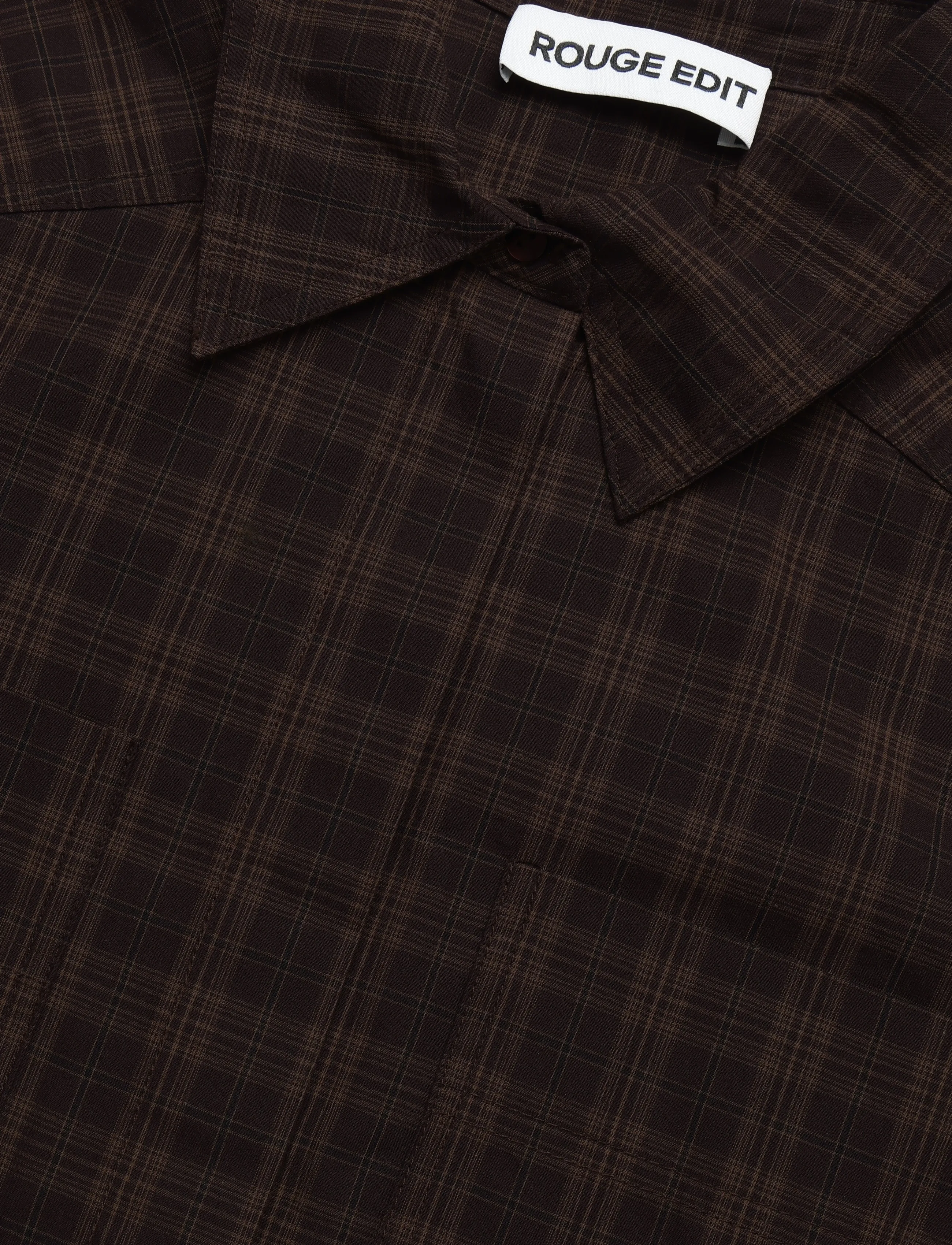 ROUGE EDIT - ROURONA L/S OVERSIZED SHIRT/PF - long-sleeved shirts - seal brown - 5