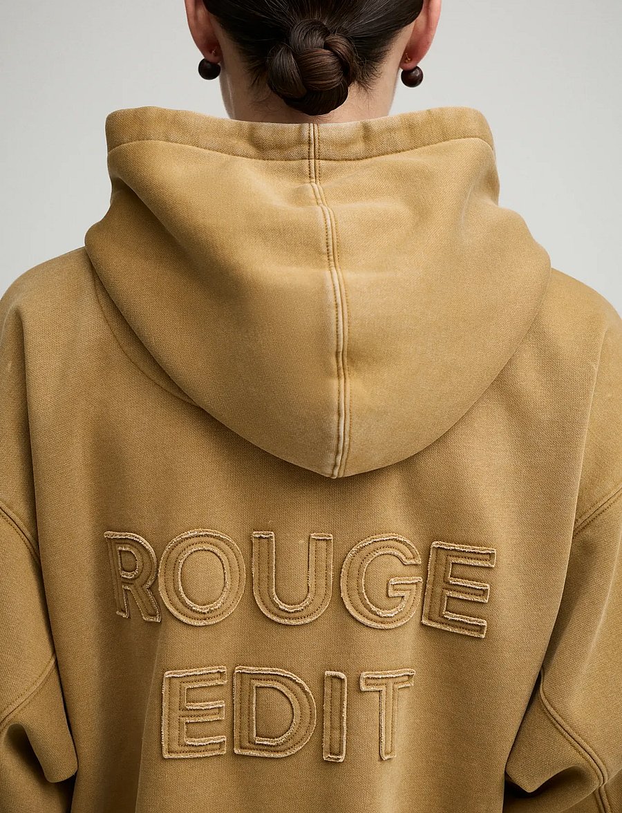 ROUGE EDIT - ROUYORK L/S HOODIE SWEAT/PF - bluzy z kapturem - dull gold - 2