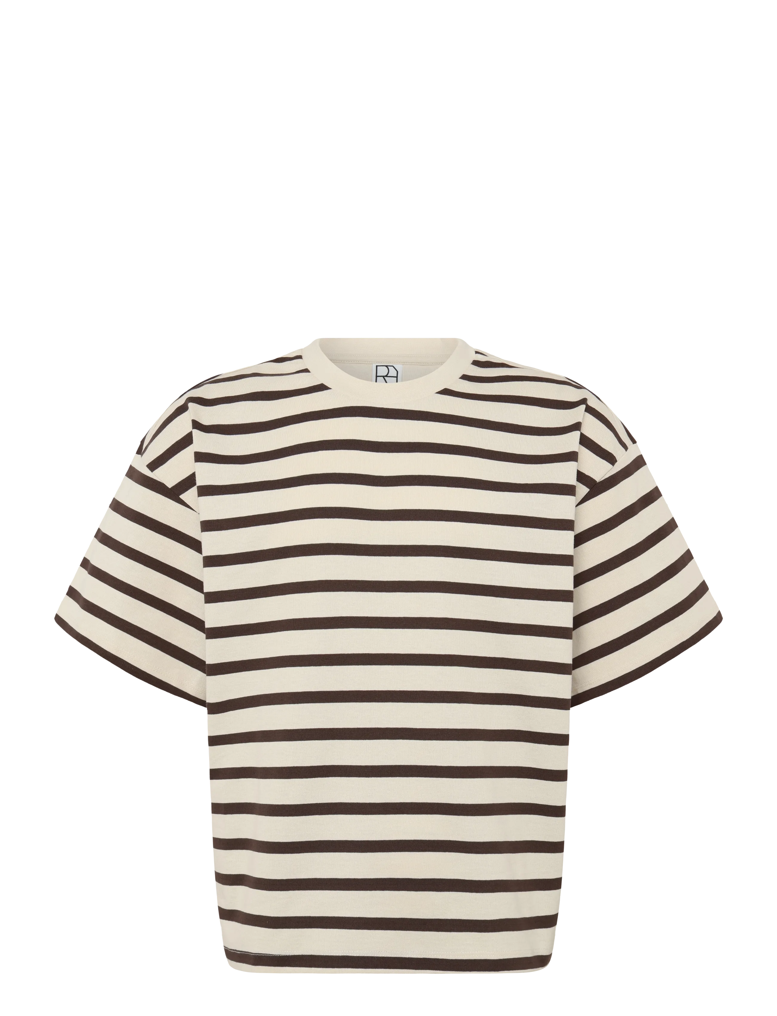 ROUGE EDIT ROUNANNA OVERSIZE 2/4 O-NECK TEE - T-Shirts & Tops - BIRCH / cream
