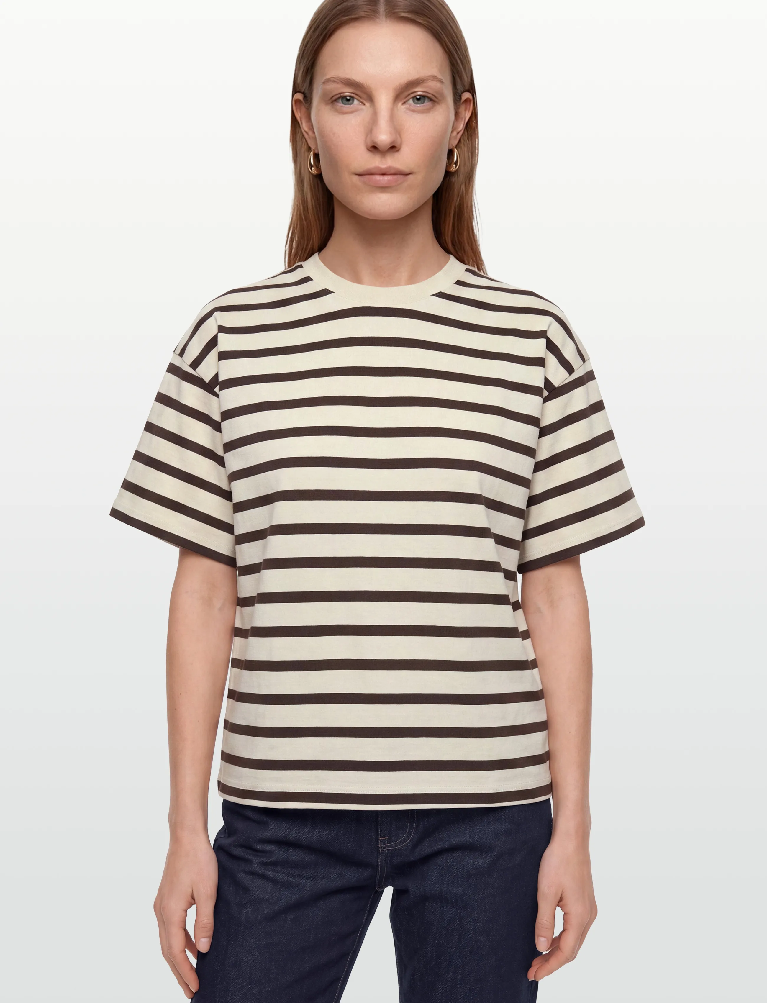 ROUGE EDIT - ROUNANNA OVERSIZE 2/4 O-NECK TEE - t-shirts - birch - 3