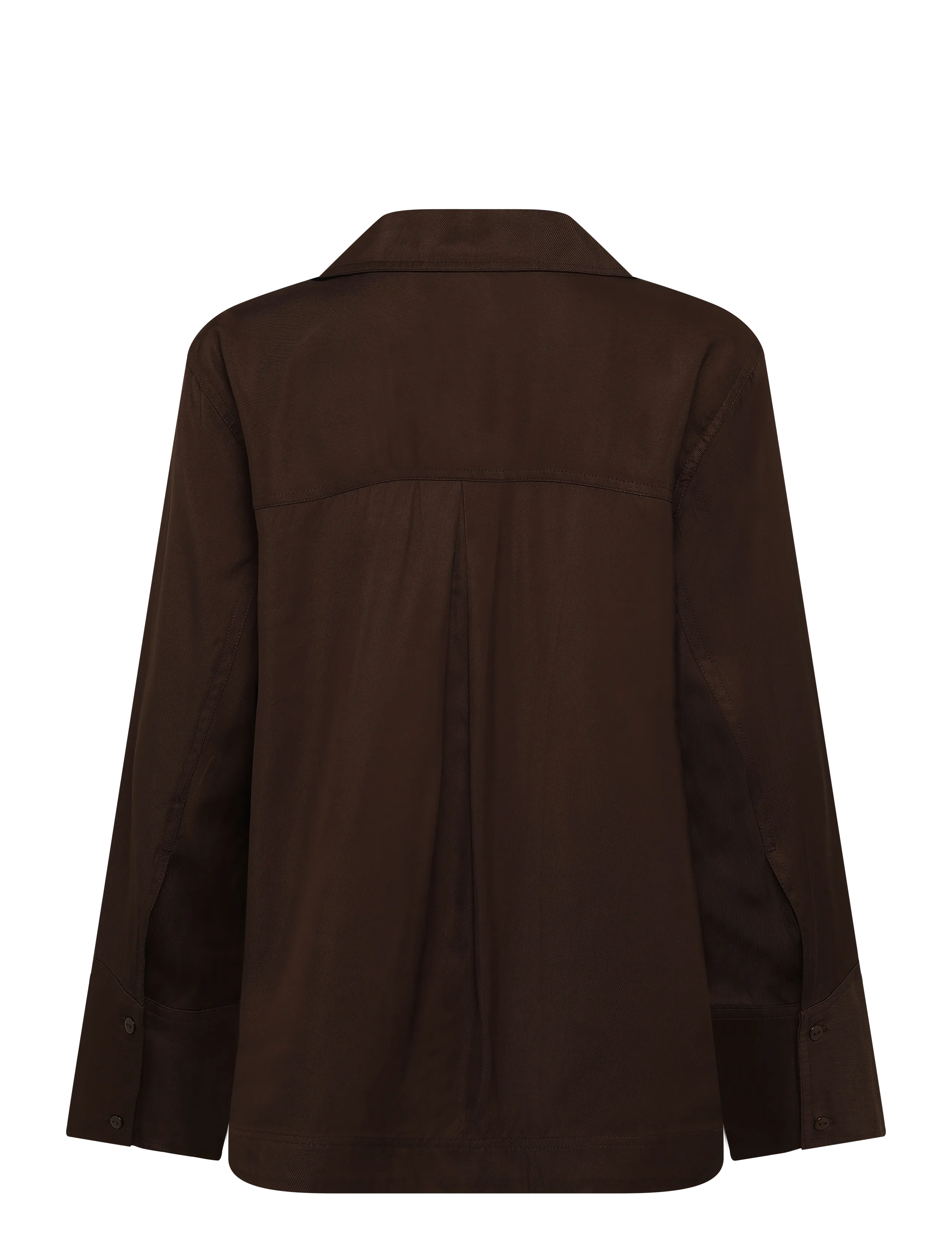 ROUGE EDIT - ROUTONIA L/S OVERSIZED RESORT COLLAR - långärmade skjortor - seal brown - 1