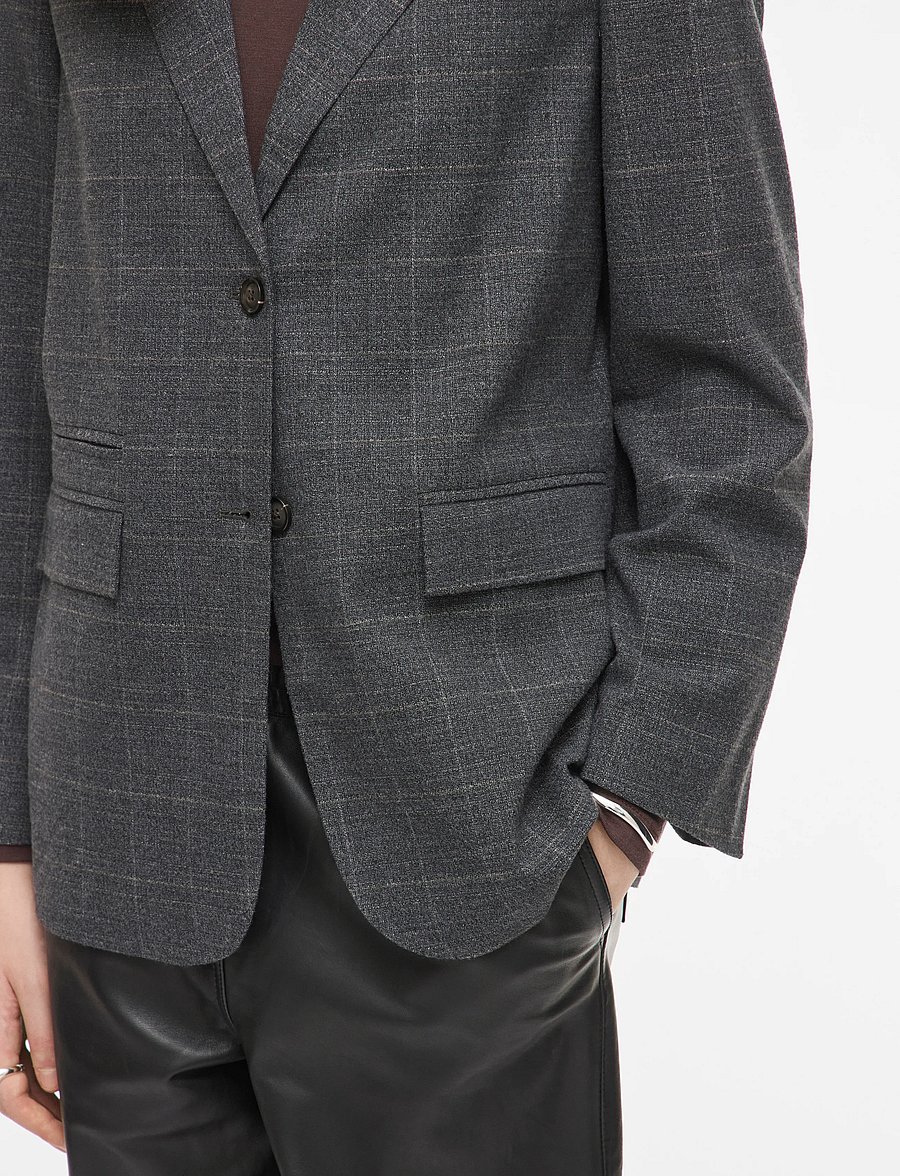 ROUGE EDIT - ROUCARA L/S SB BLAZER - single breasted blazers - meteorite - 0
